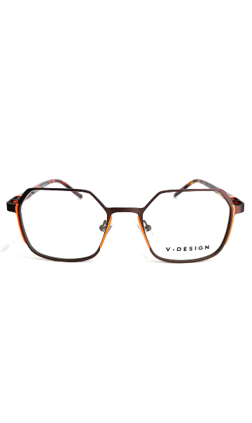 Lunettes V.Design en métal orange à branches écaillées