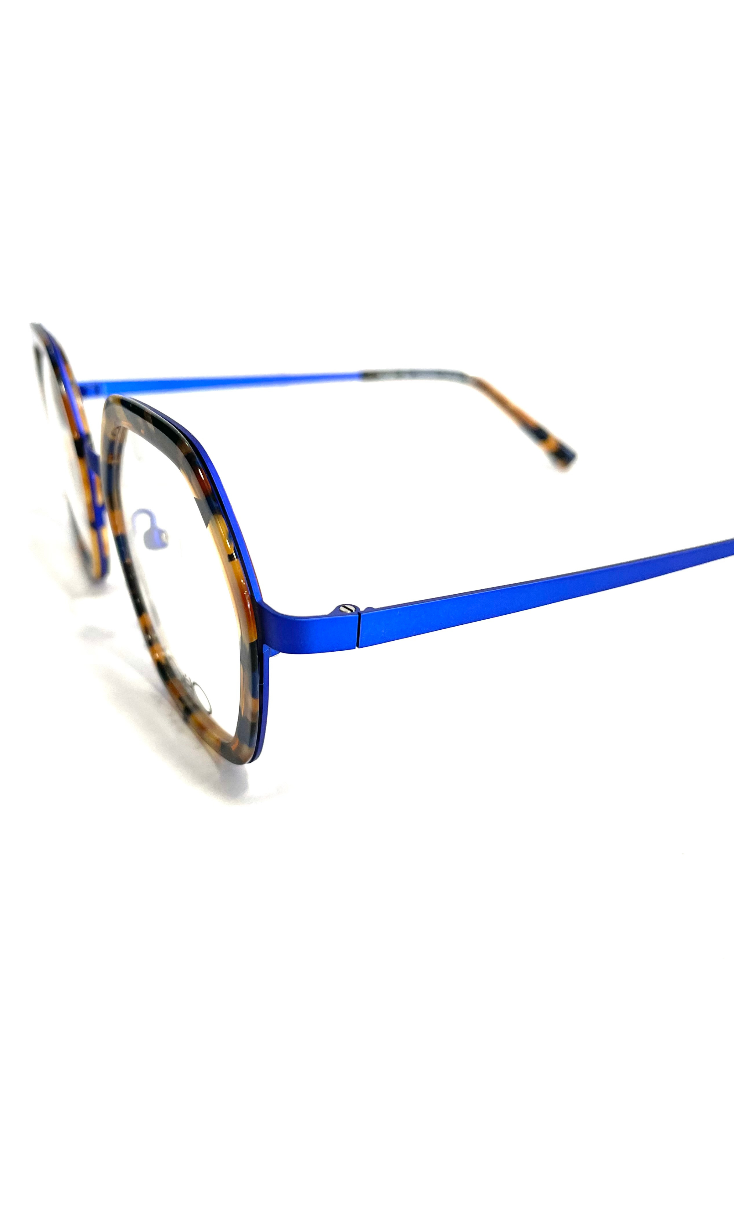 Lunettes Bovélo combiné acétate et métal bleu