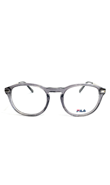 Lunettes Fila à face en acétate transparent et branches en métal
