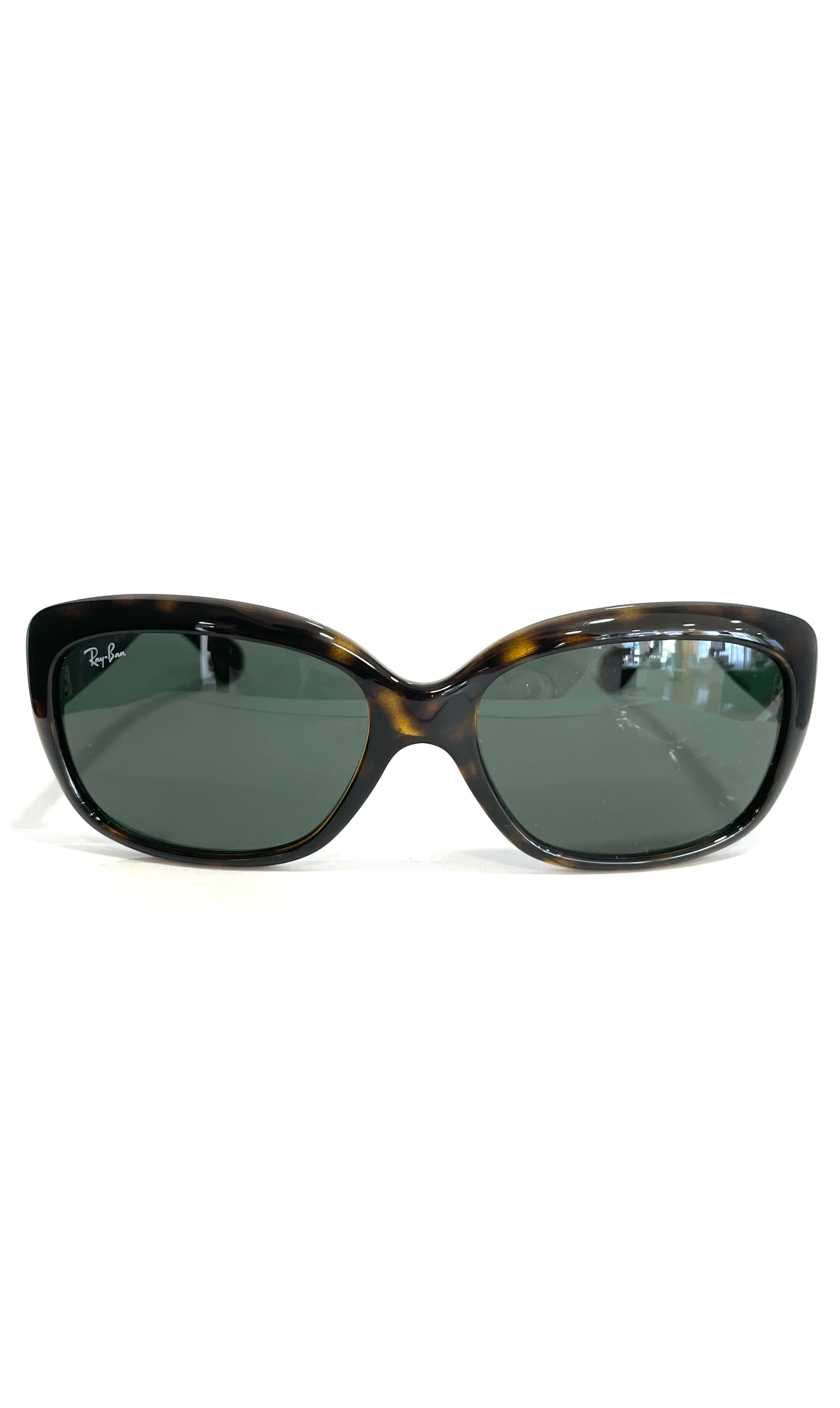 Lunettes de soleil RayBan à motif écaille, face épaisse