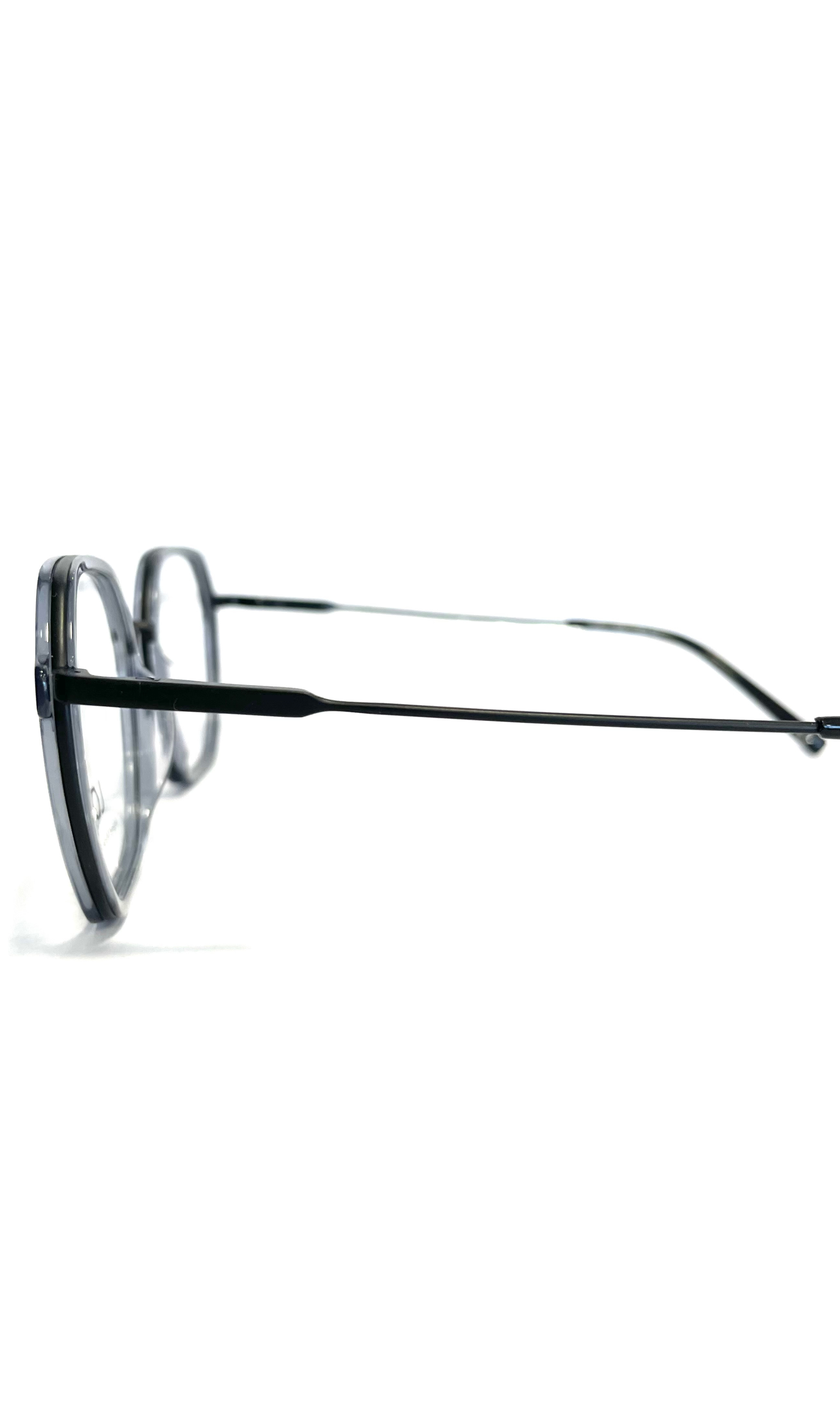 Lunettes Lou en métal noir et acétate grisé