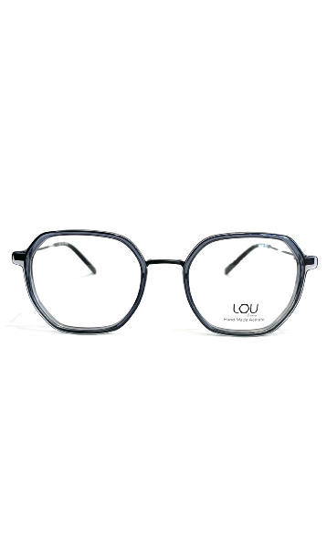 Lunettes Lou en métal noir et acétate grisé