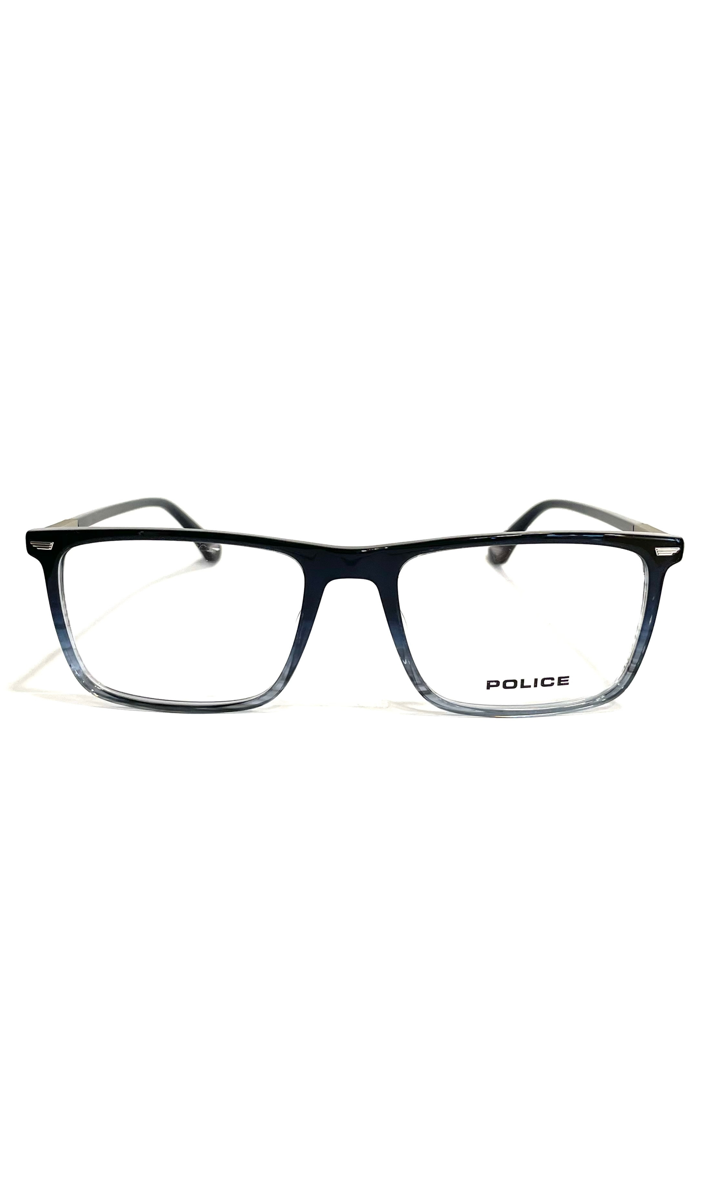 Lunettes Police noires et dégradé bleu 