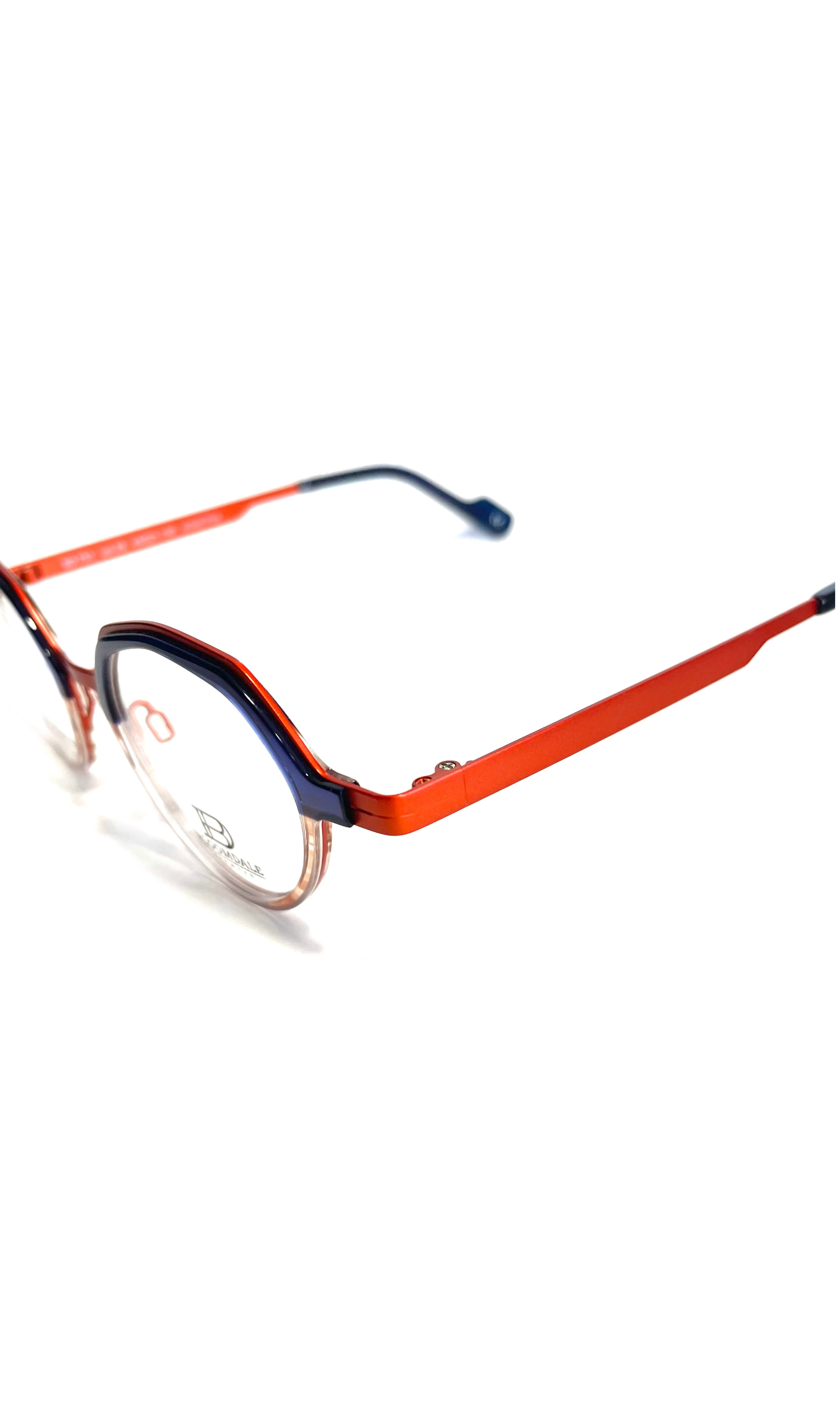Lunettes Bloomdale en métal orange et acétate bleu