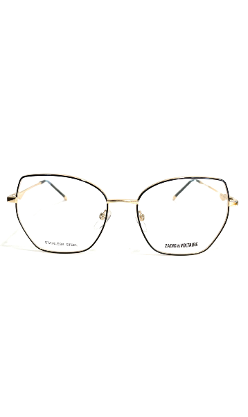 Lunettes Zadig & Voltaire en métal jaune et détails noirs