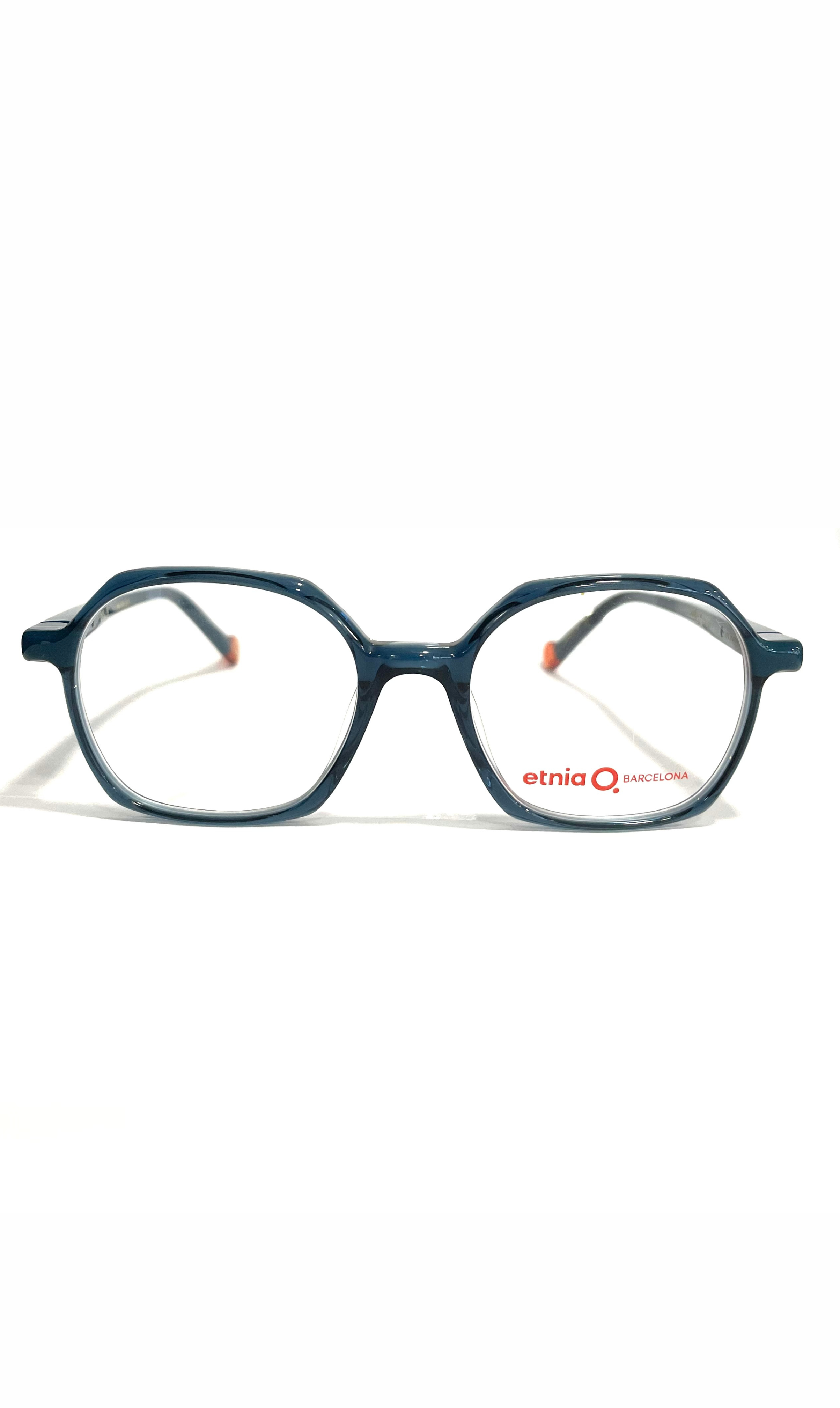 Lunettes Etnia Barcelona hexagonales bleues