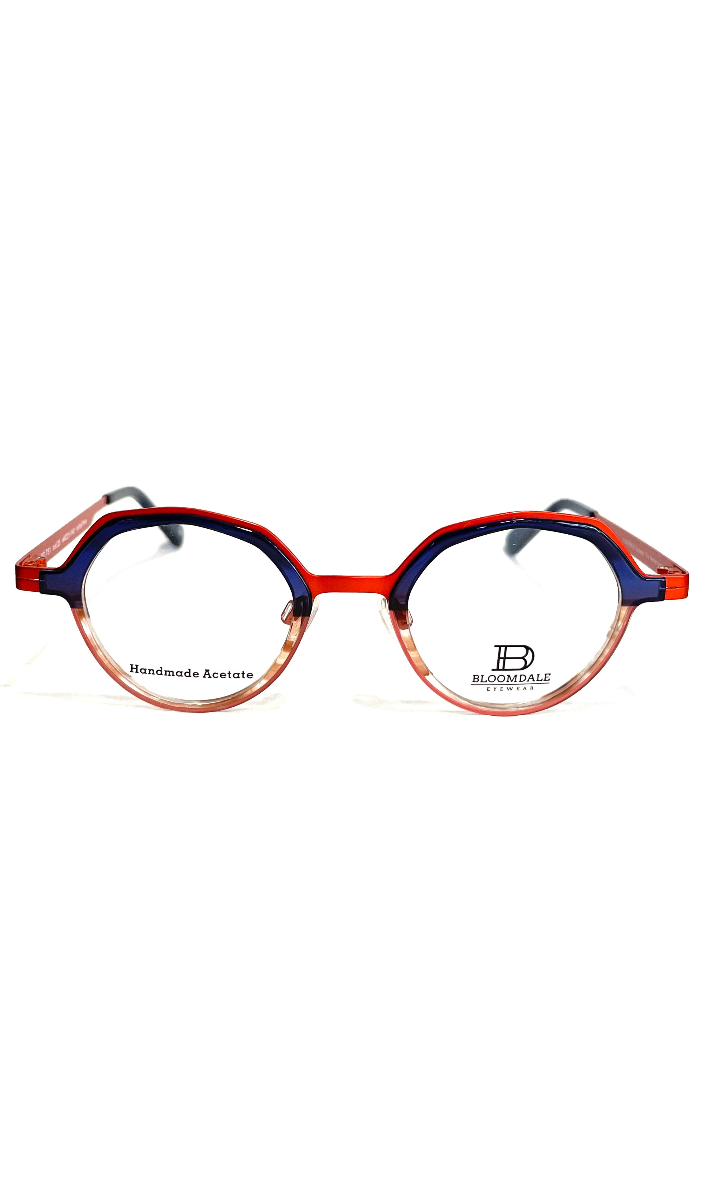 Lunettes Bloomdale en métal orange et acétate bleu