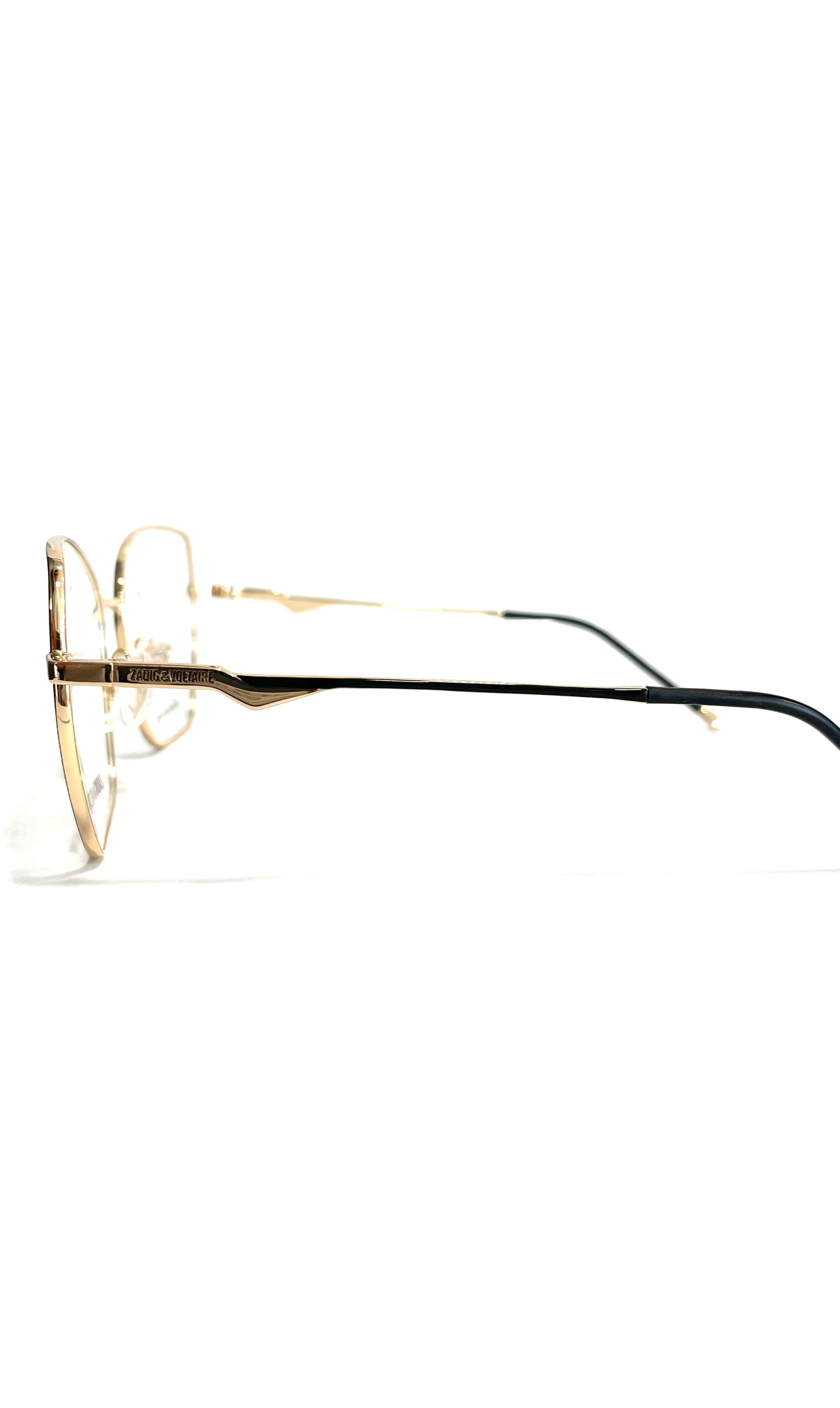 Lunettes Zadig & Voltaire en métal jaune et détails noirs