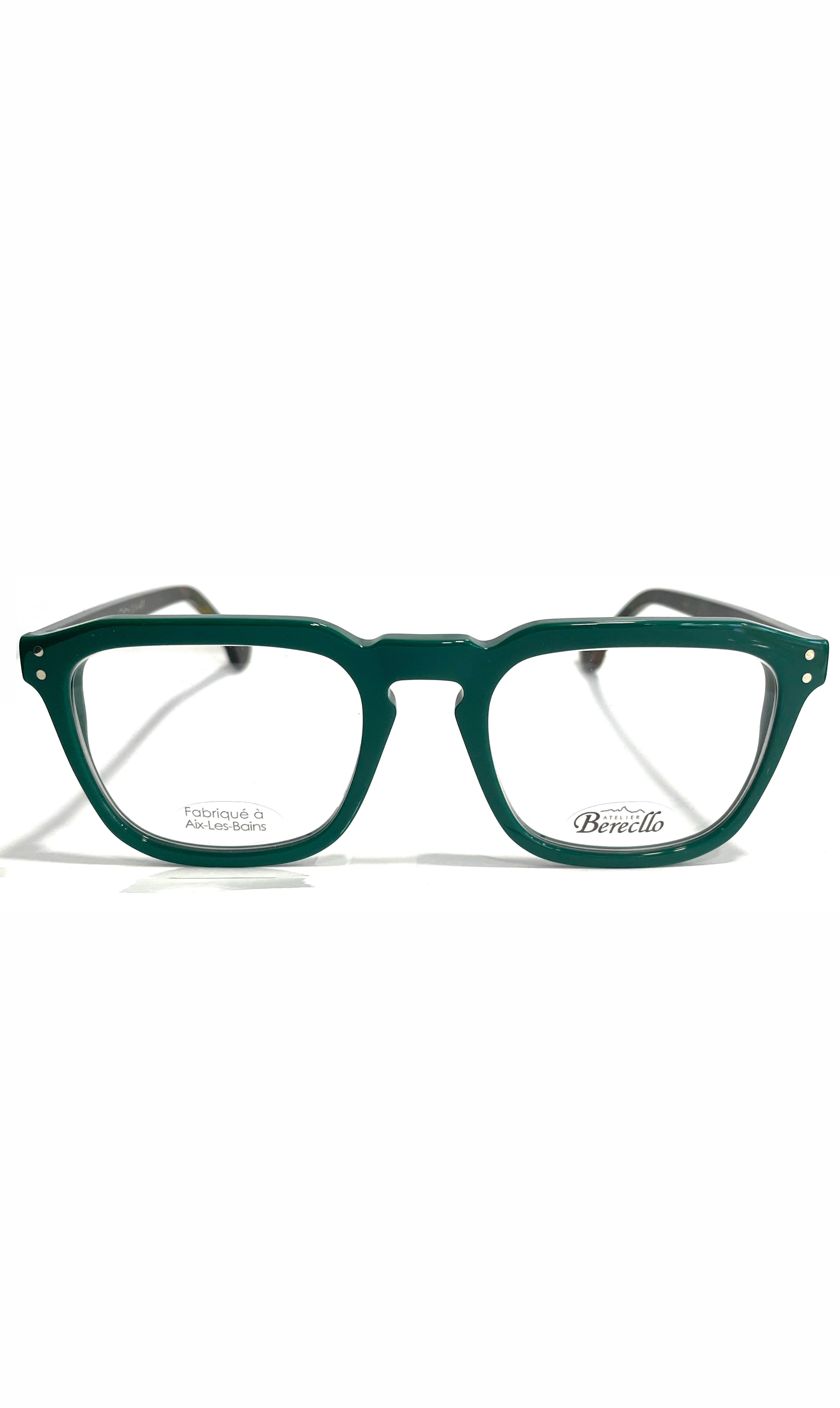 Lunettes Atelier Berecllo Vertes à branches colorées