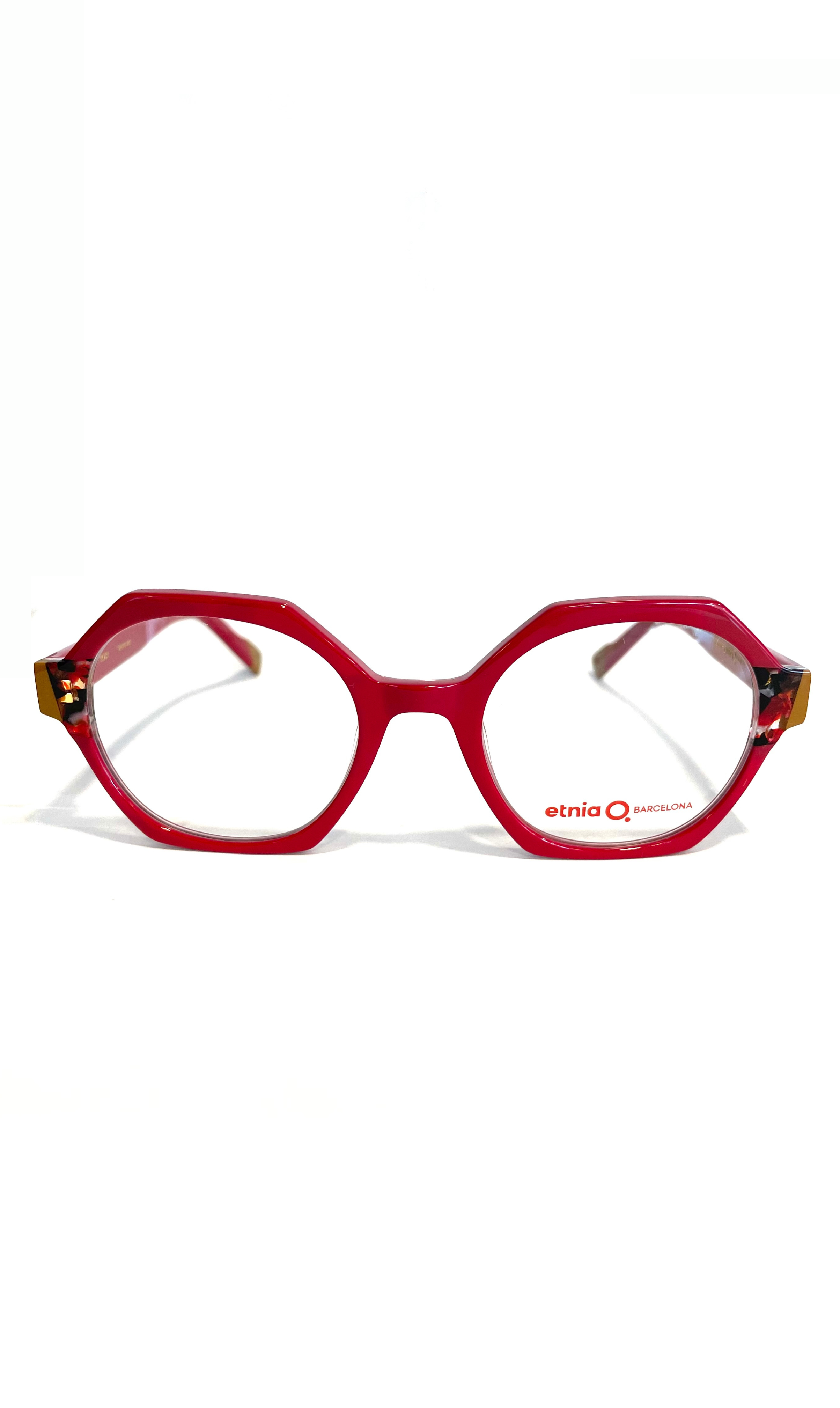 Lunettes rouges hexagonale