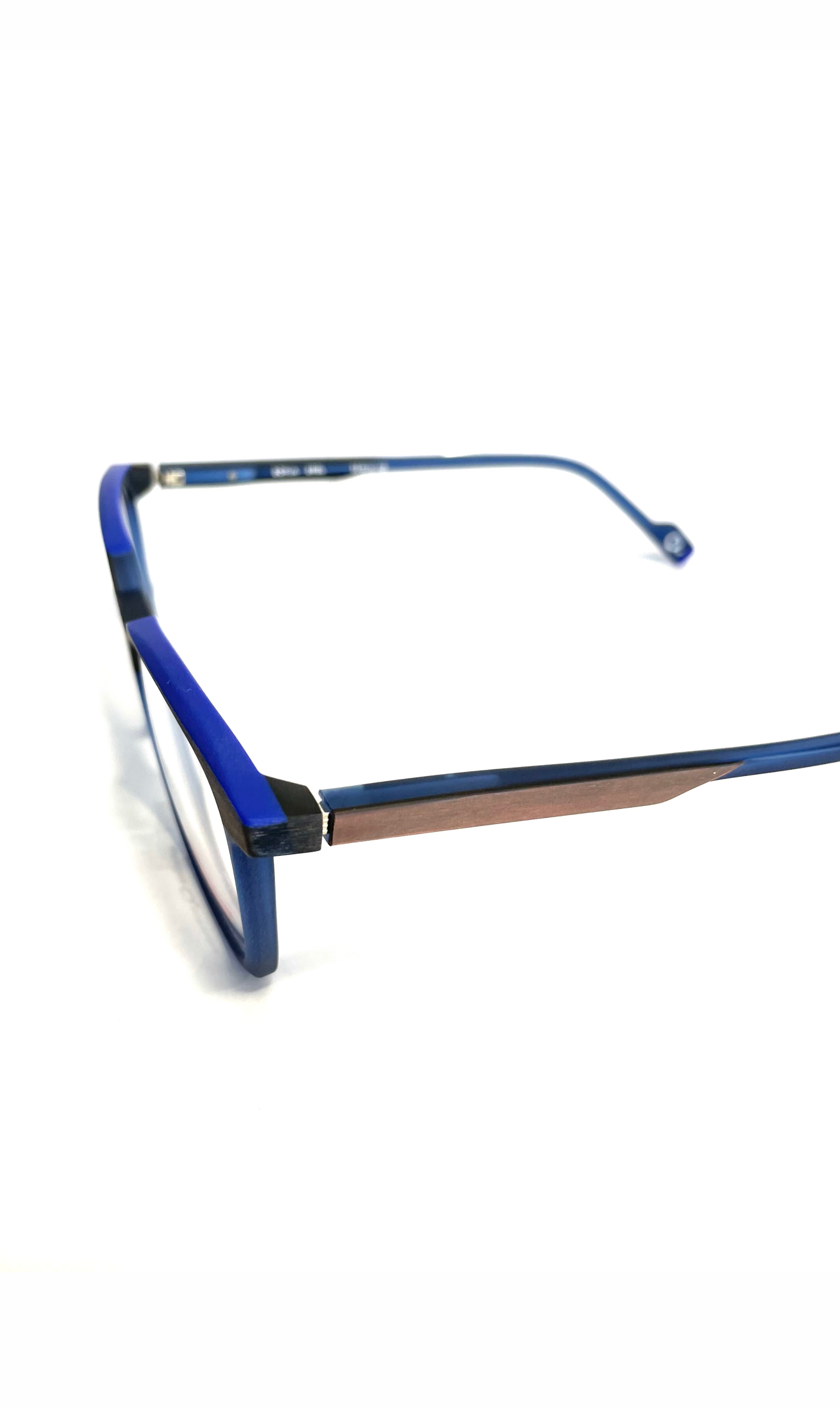 Lunettes bleues à motif boisé