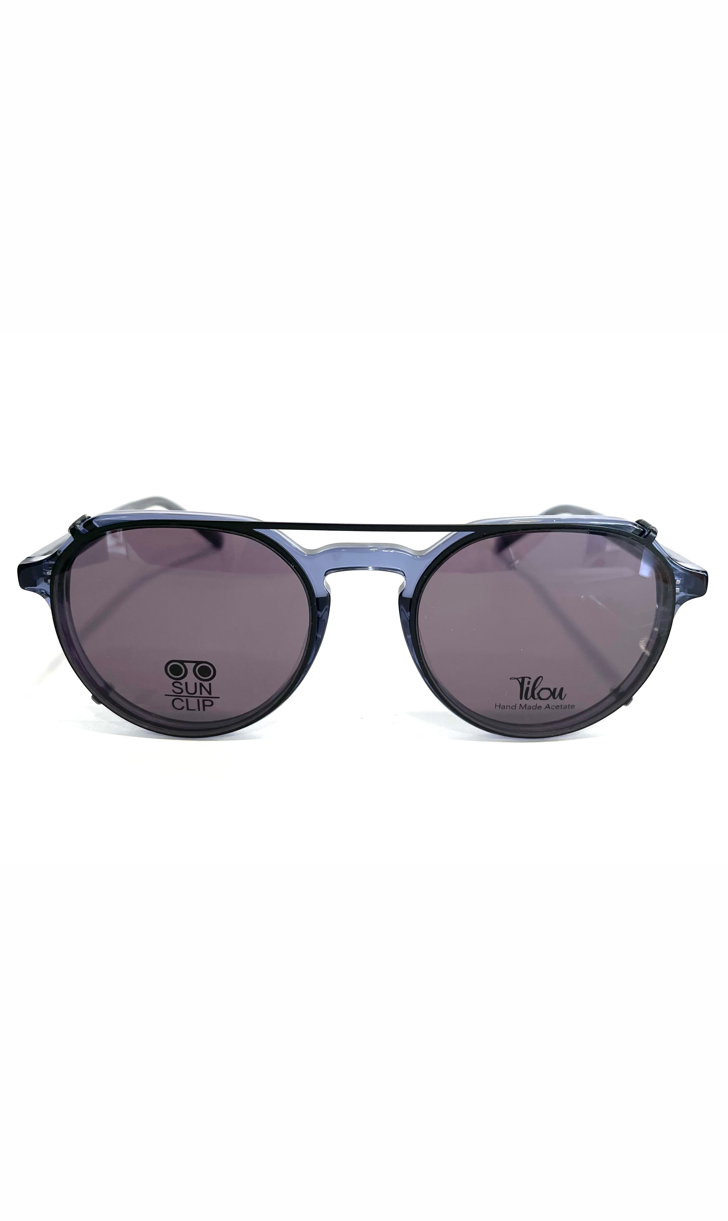 Lunettes Tilou bleues à clips solaire