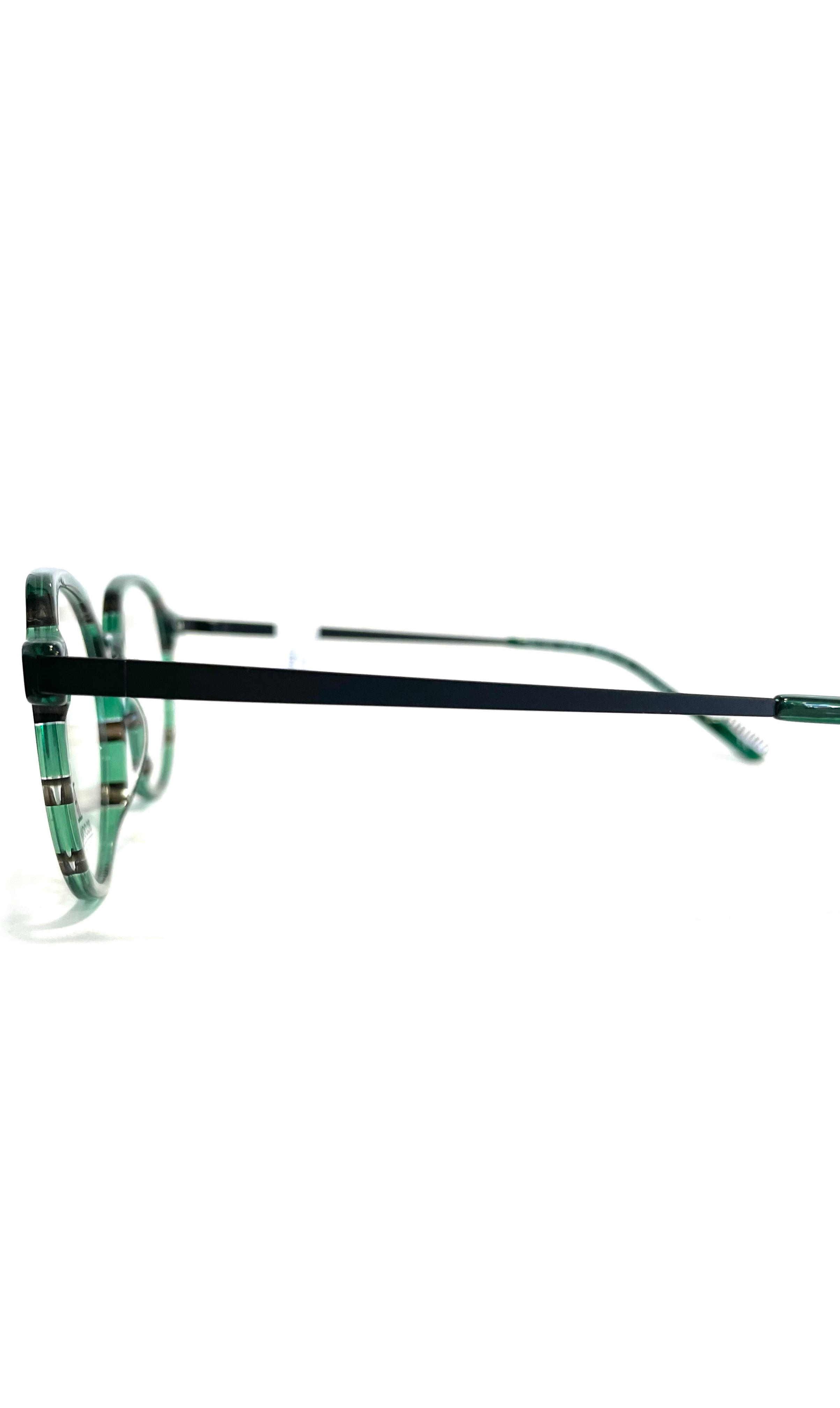 Lunettes Bloomdale vertes et noires à branche métalliques 