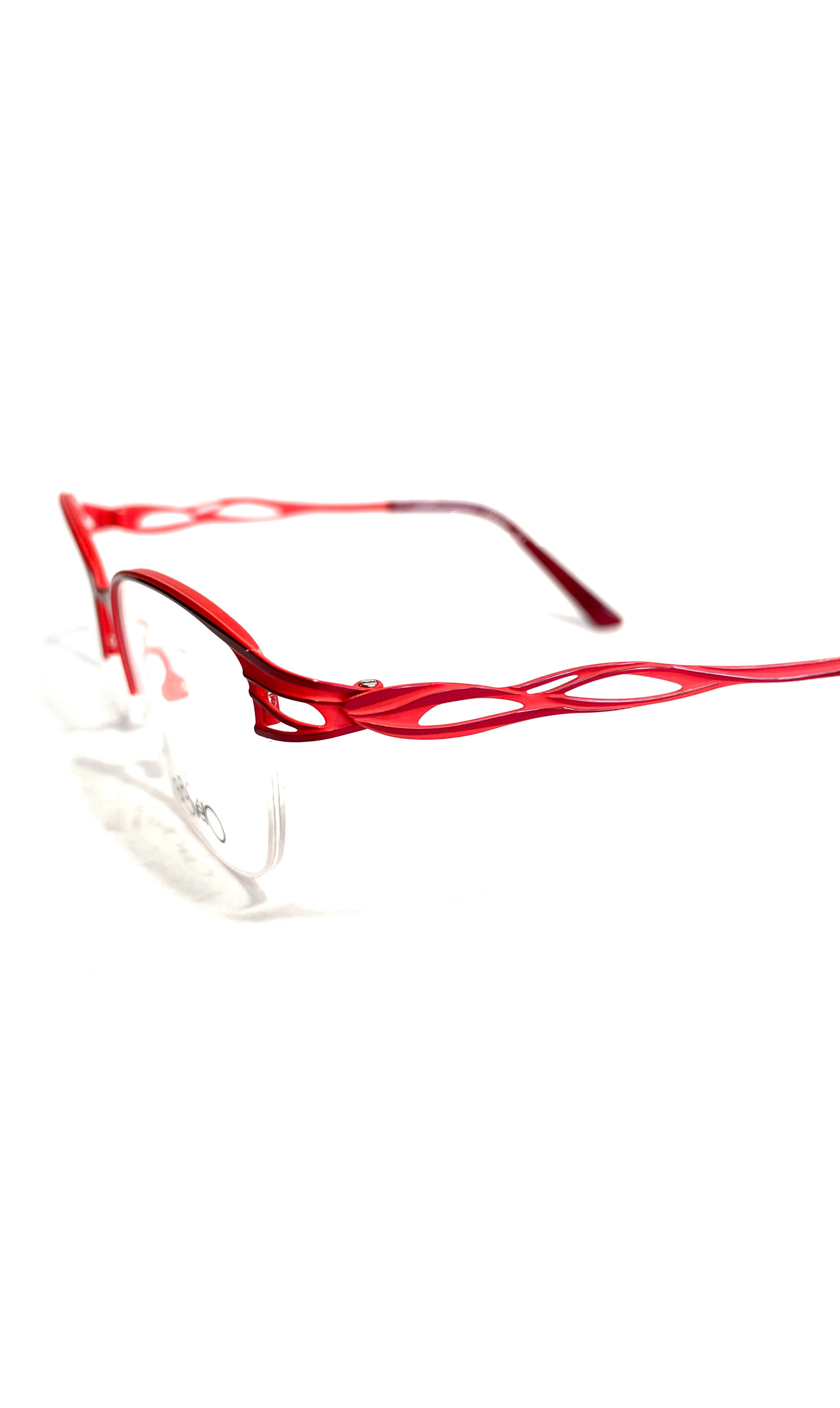 Lunettes Bovélo demi-cerclées rouges