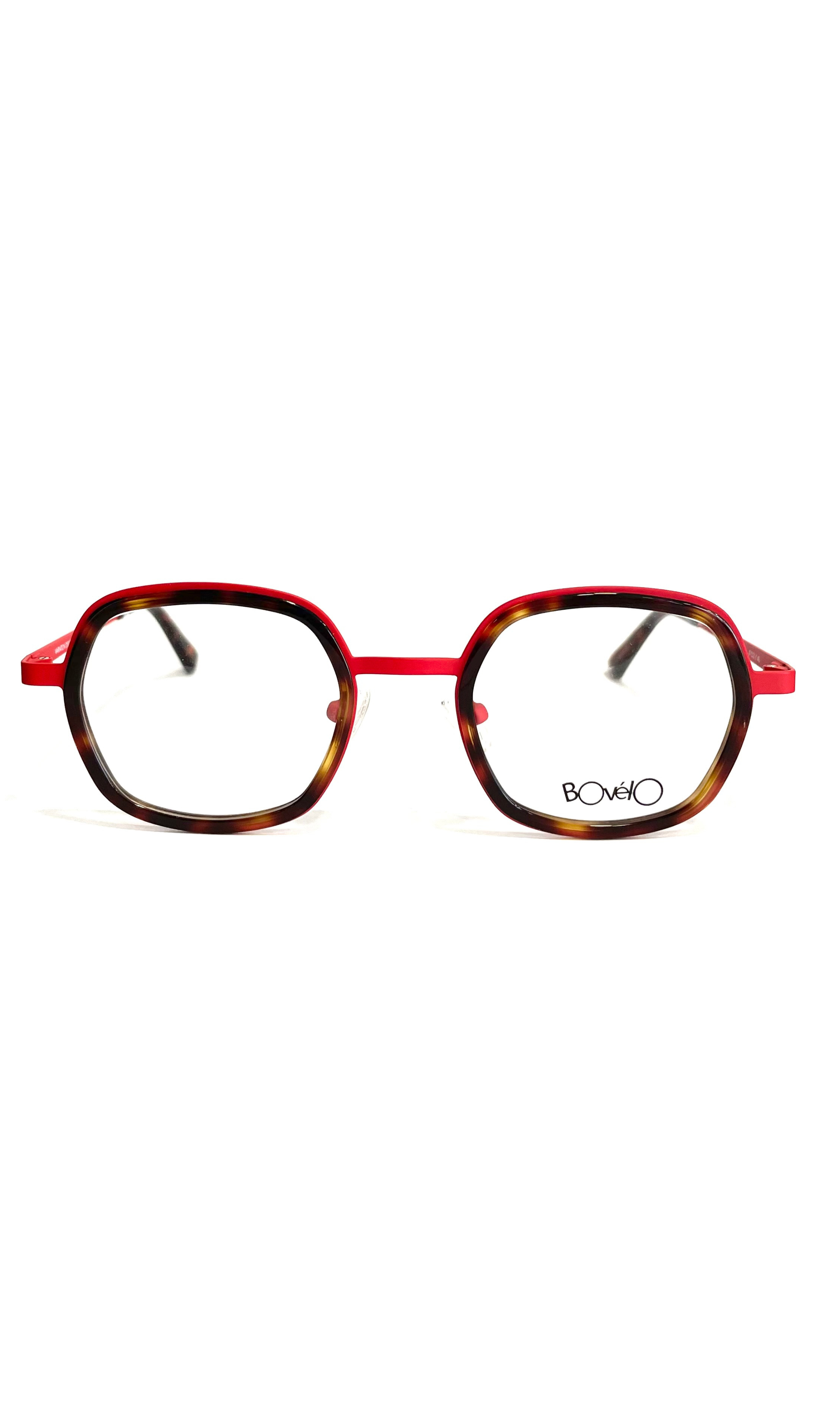 Lunettes Bovélo combiné acétate et métal rouge