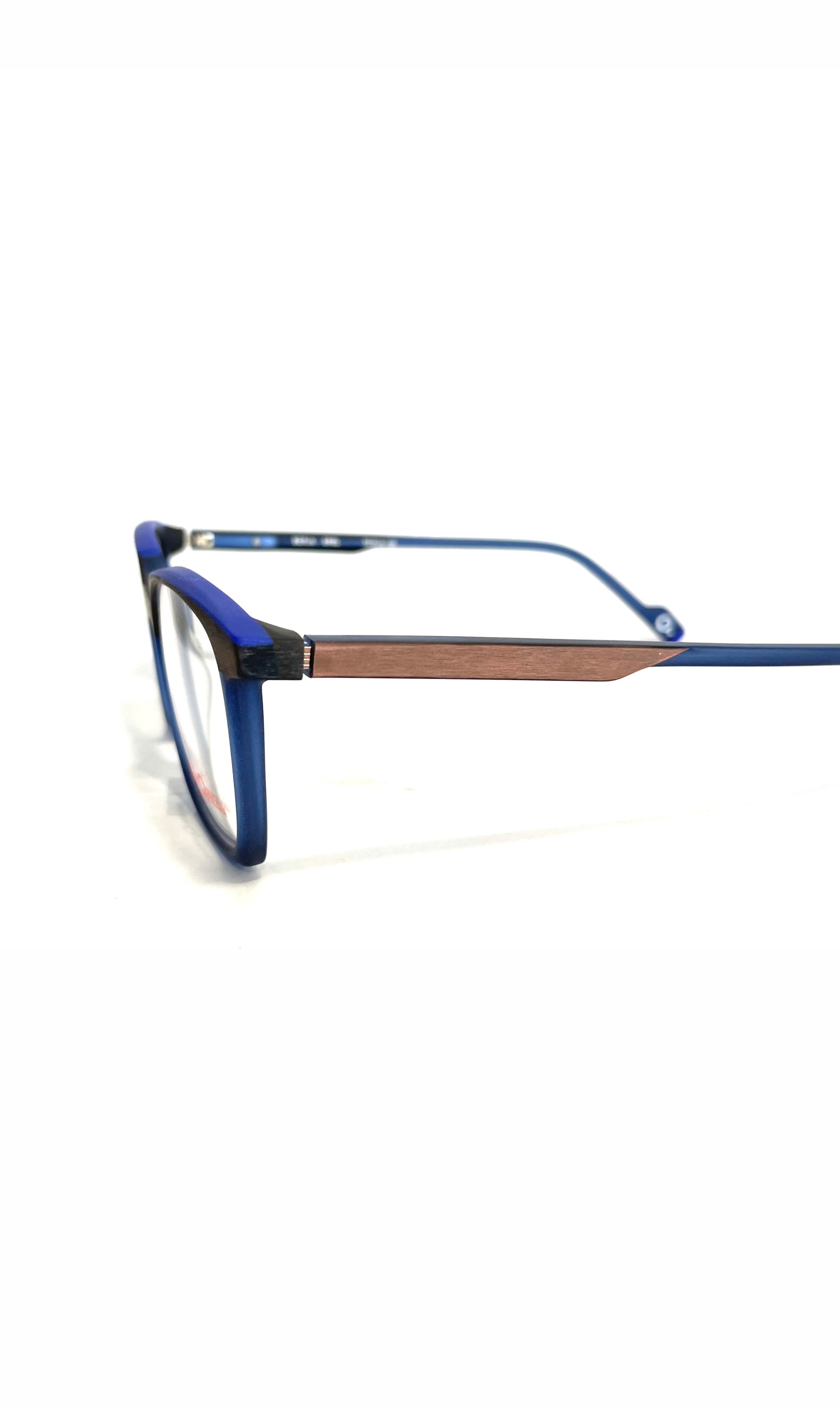 Lunettes bleues à motif boisé