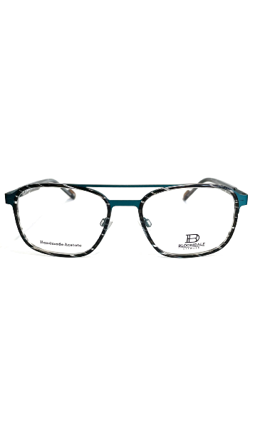Lunettes Bloomdale à double barre, bleues et zébrées 