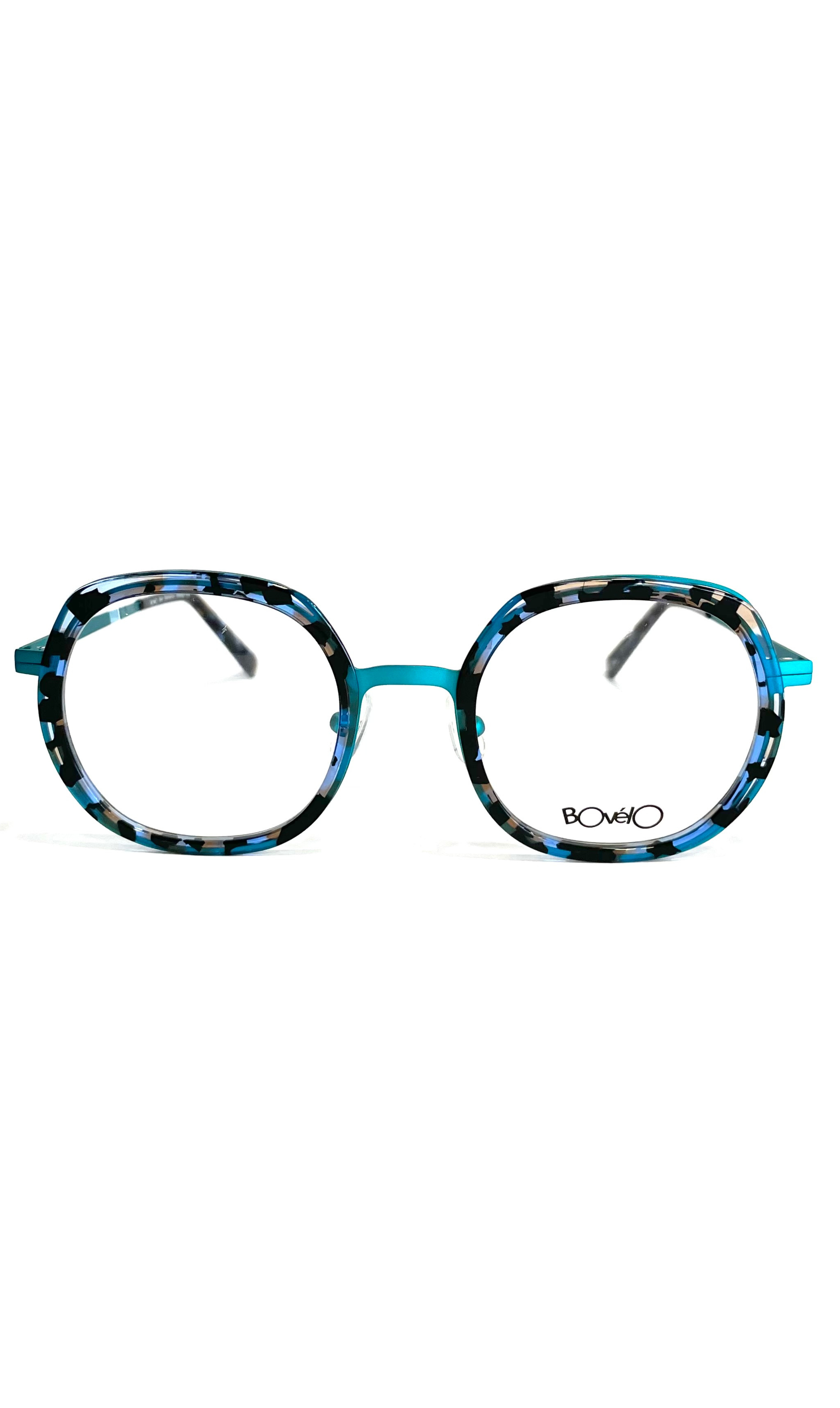Lunettes Bovélo combiné acétate et métal cyan
