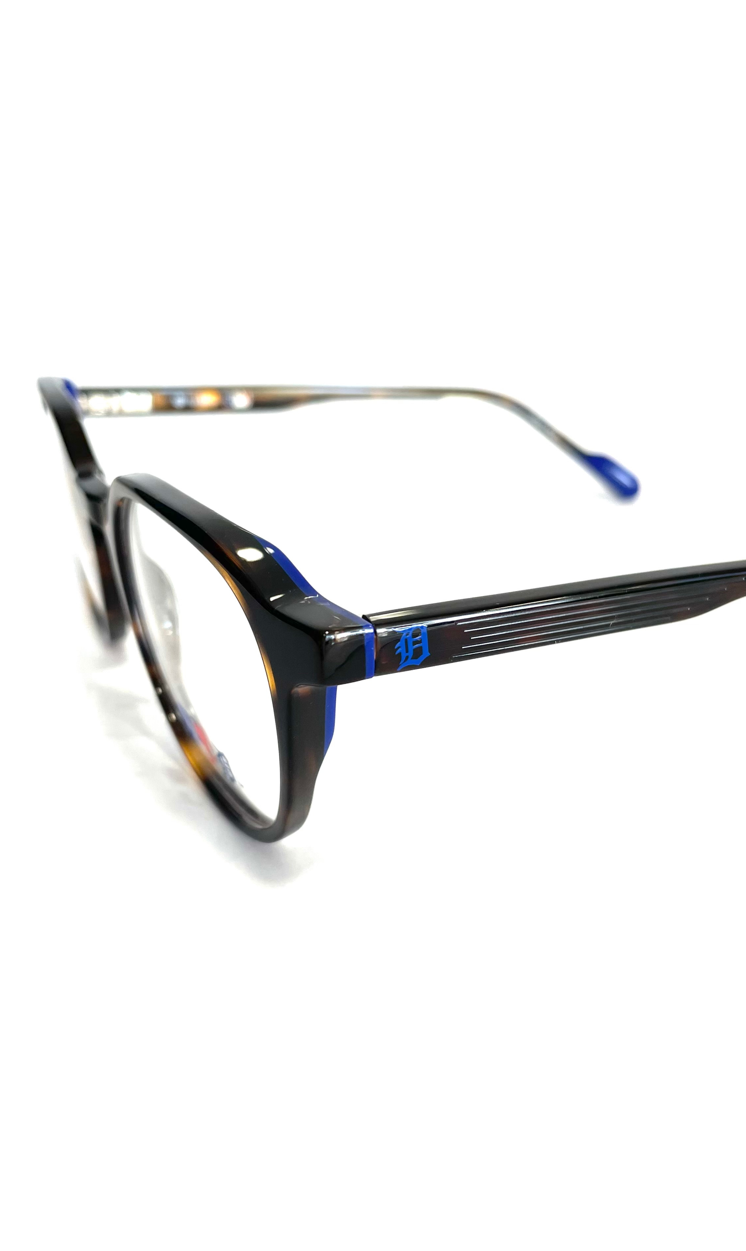 Lunettes NYY écaillées et détails bleu foncé