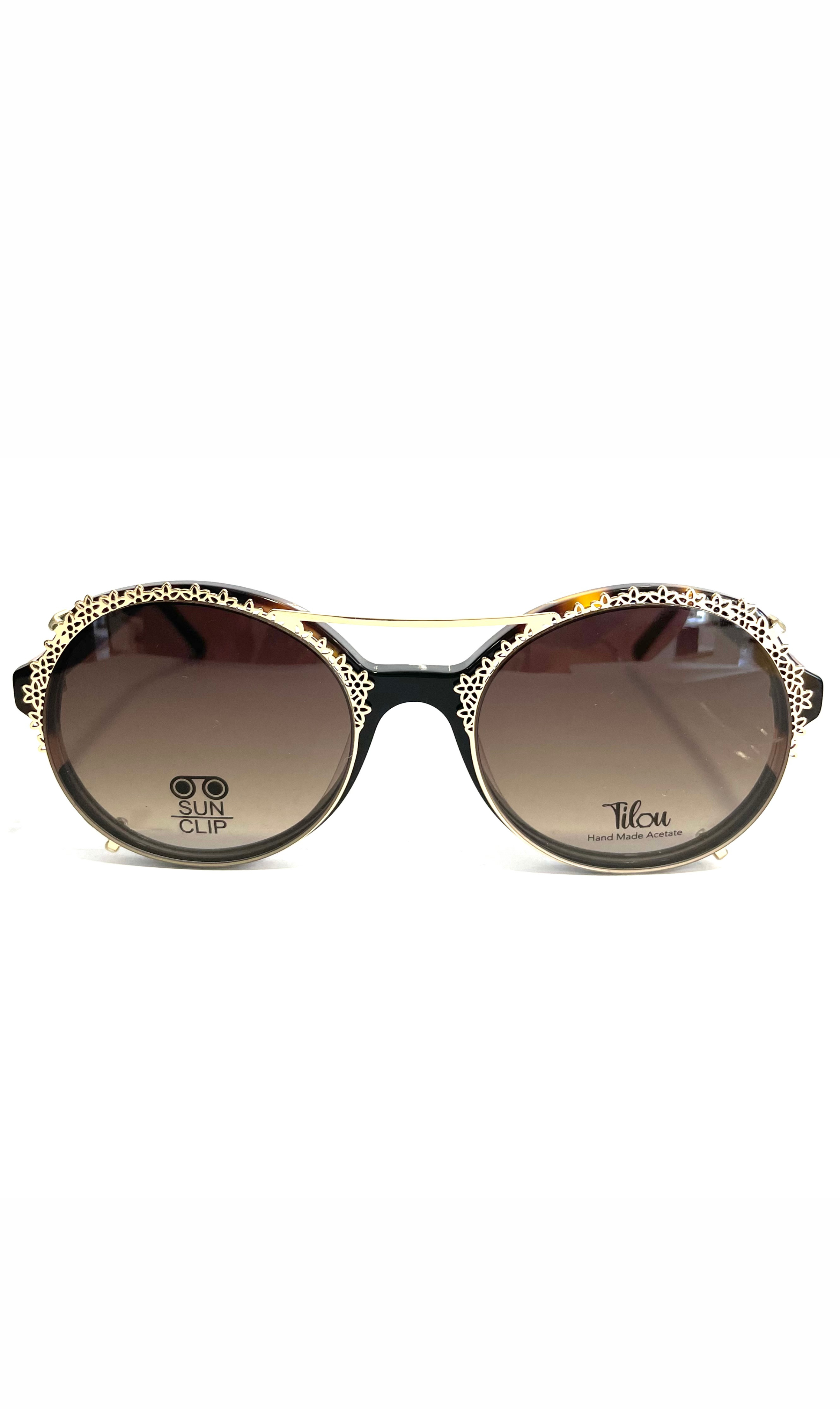 Lunettes tilou à clips solaire, motif écaillé