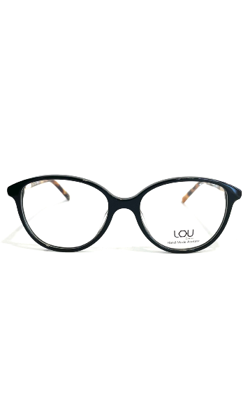Lunettes Lou à face noire et branches rondes écaillées