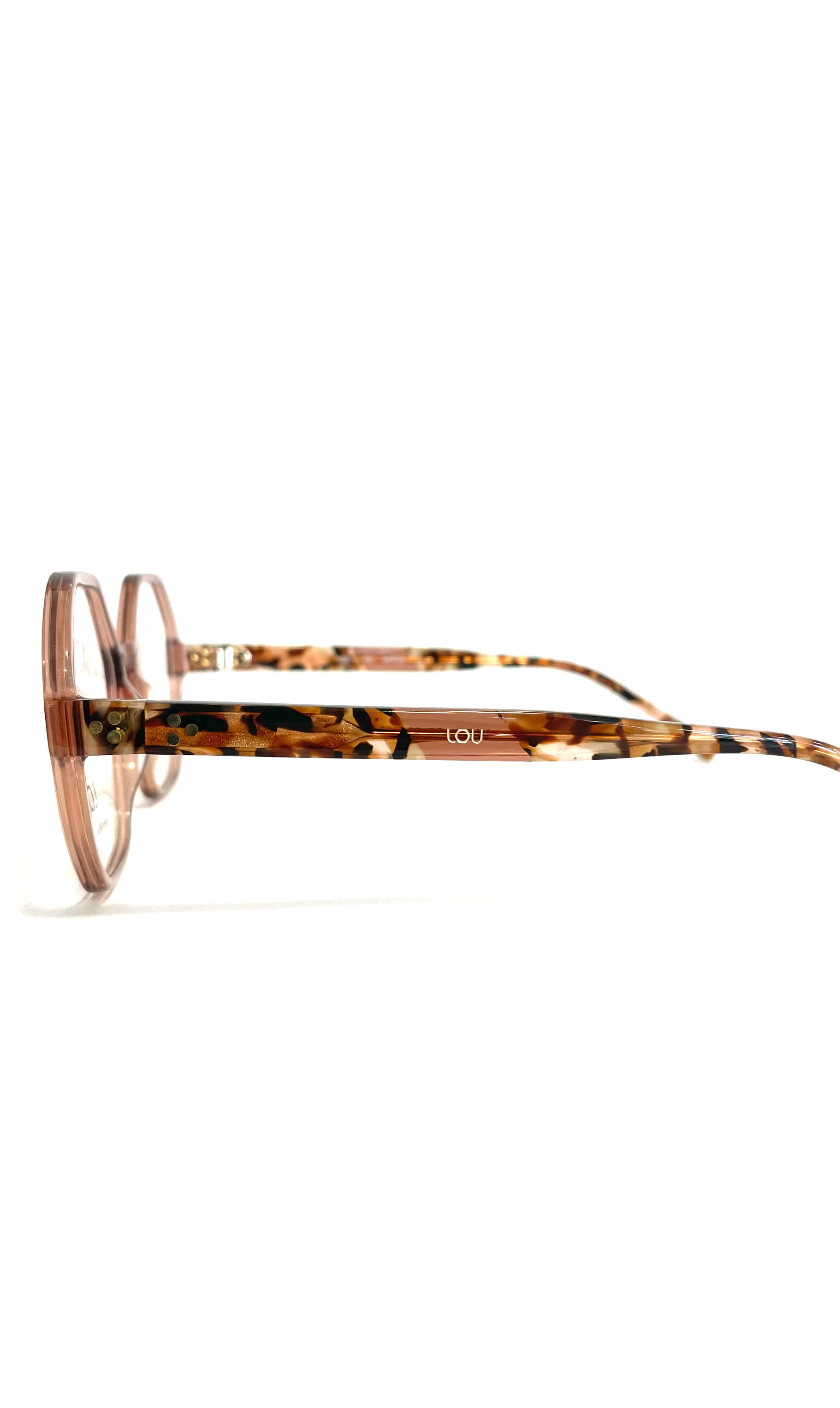 Lunettes Lou roses et motif écaille rose