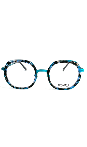 Lunettes Bovélo combiné acétate et métal cyan