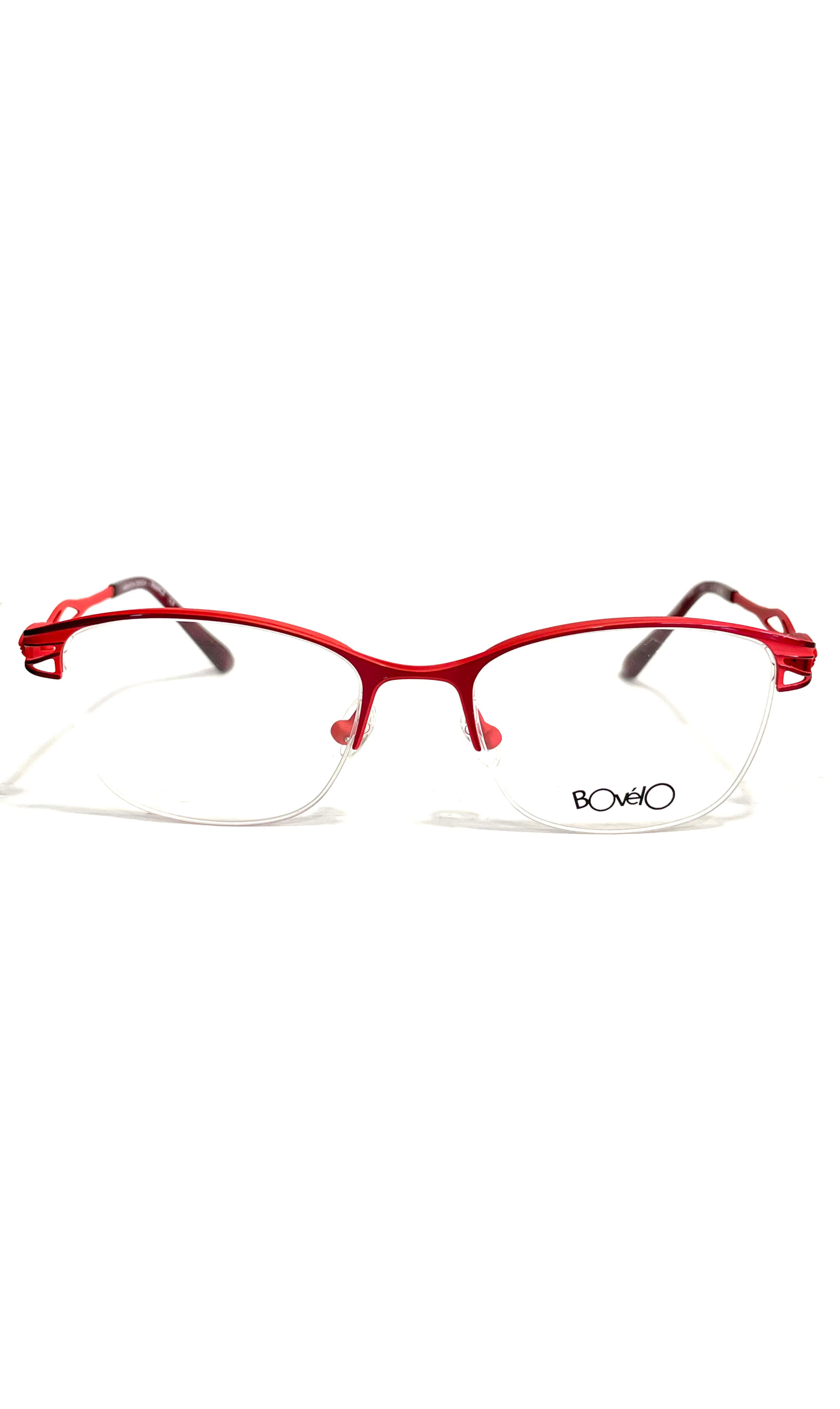 Lunettes Bovélo demi-cerclées rouges