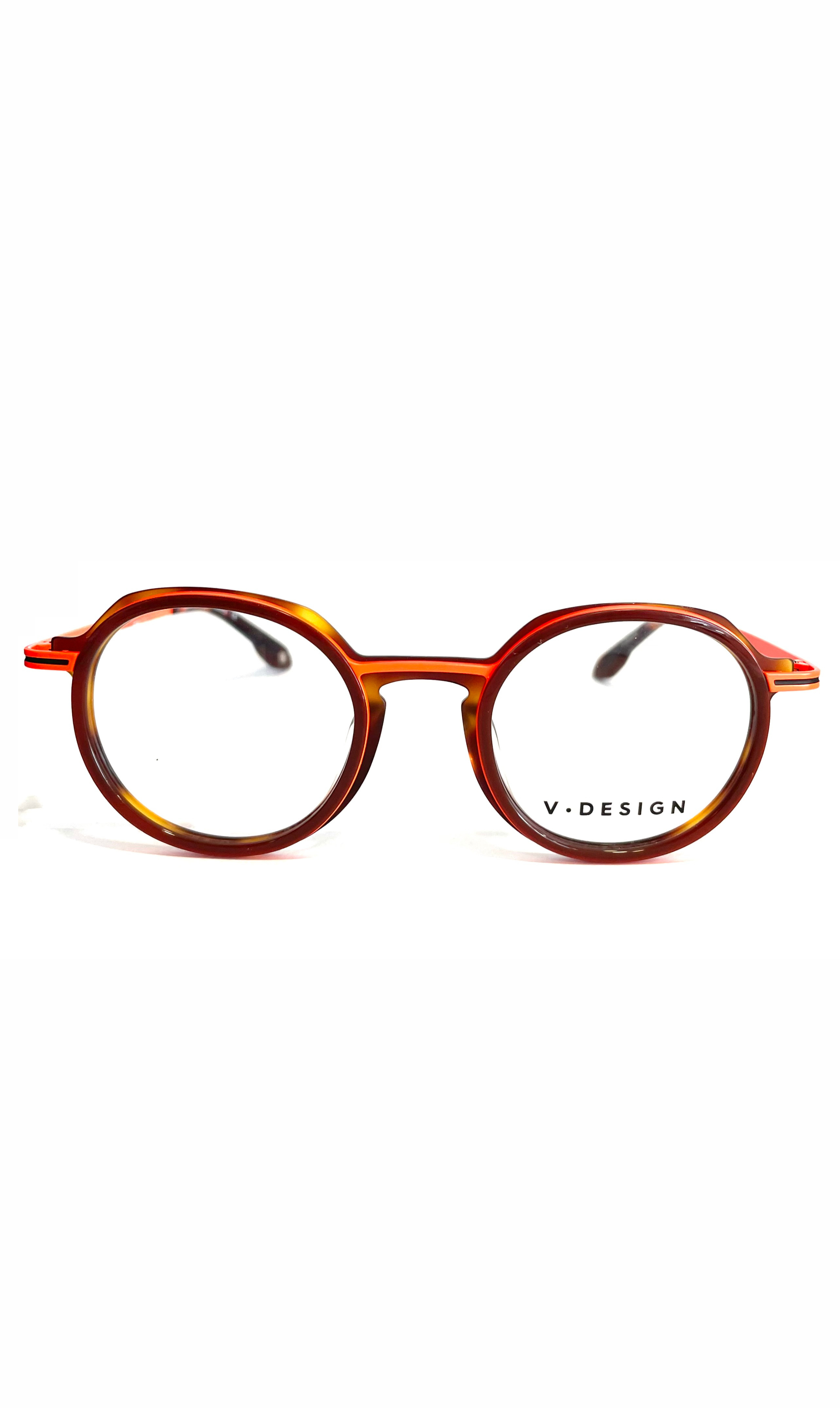 Lunettes esign Rondes Oranges à motif écaillé
