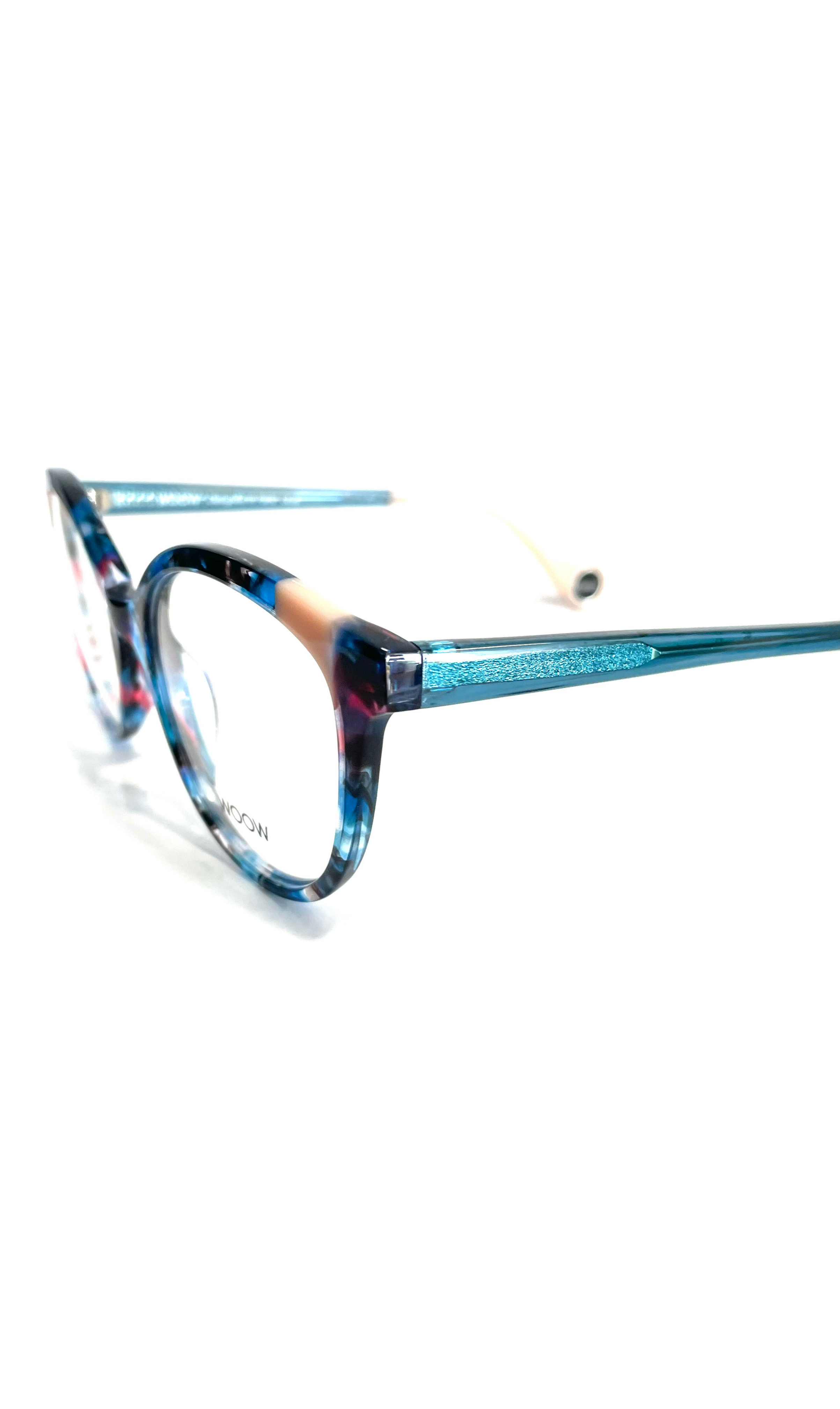 Lunettes Woow Acétate bleu marbré translucide