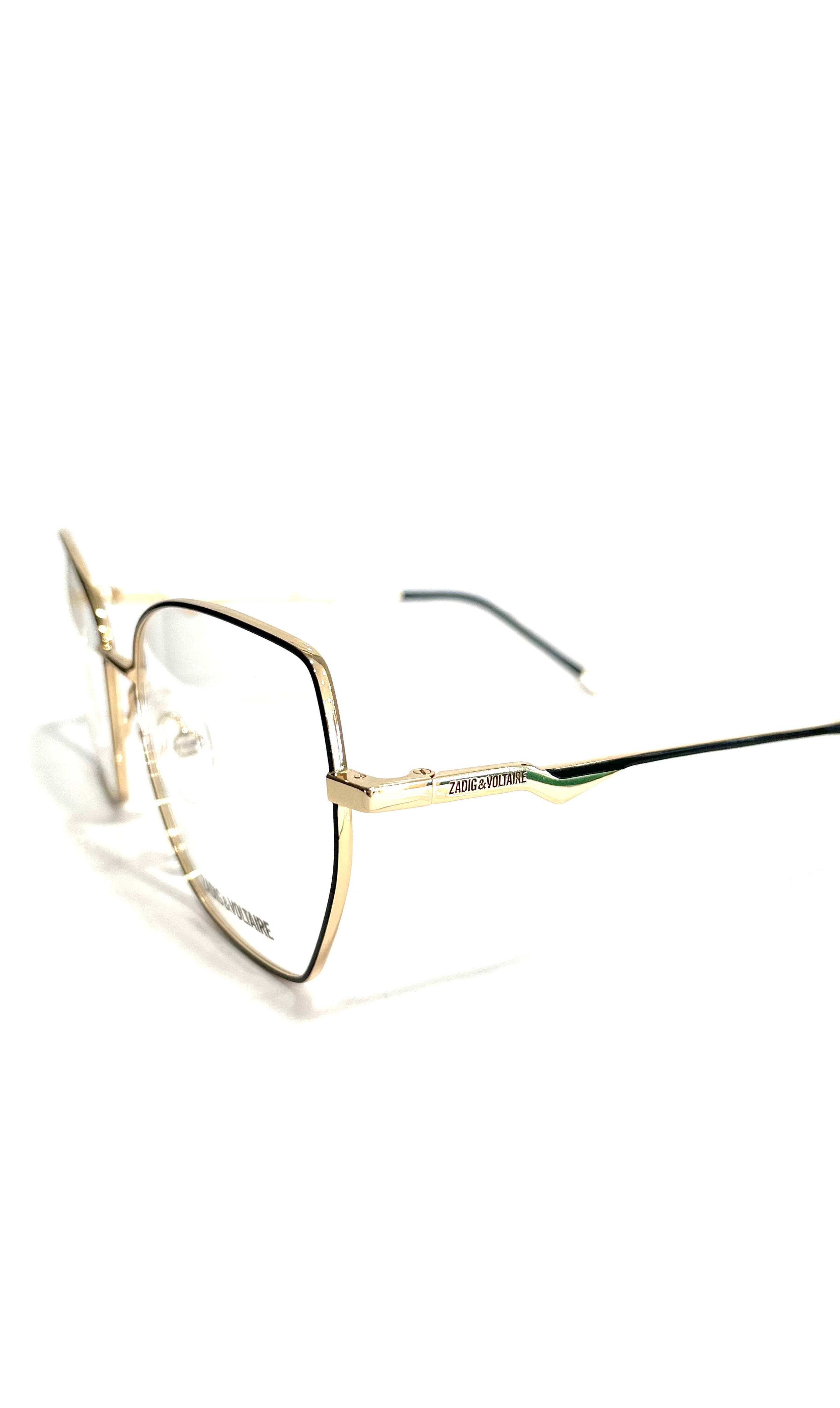 Lunettes Zadig & Voltaire en métal jaune et détails noirs