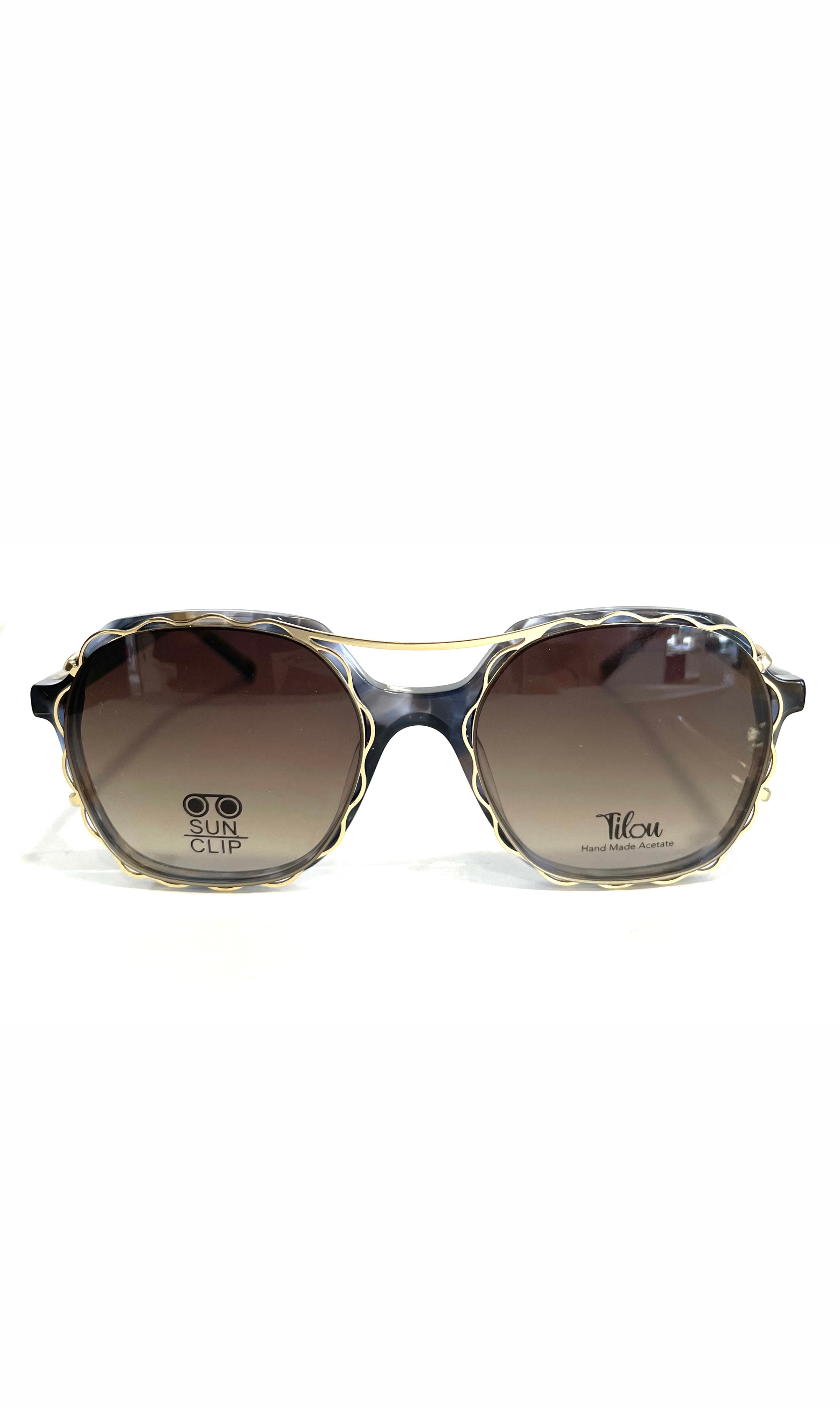 Lunettes Tilou à clips solaire, motifs colorés
