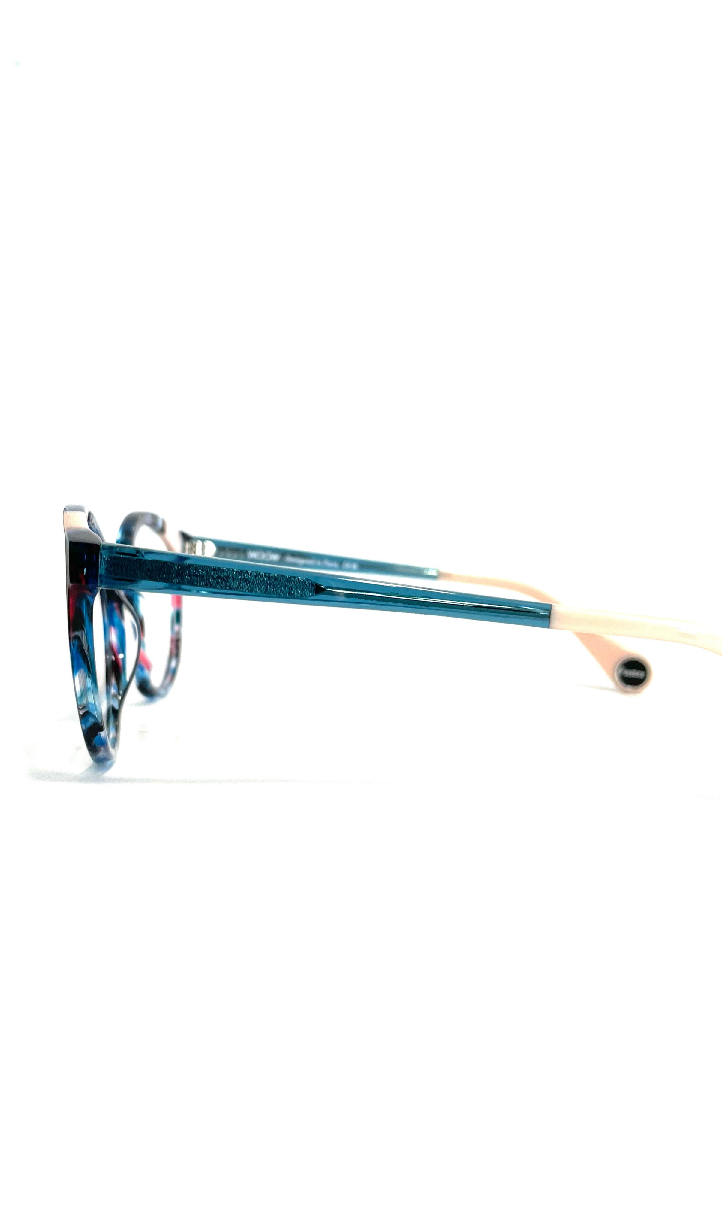 Lunettes Woow Acétate bleu marbré translucide