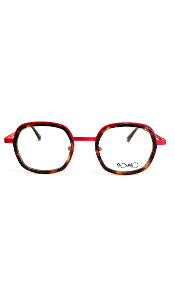 Lunettes Bovélo combiné acétate et métal rouge