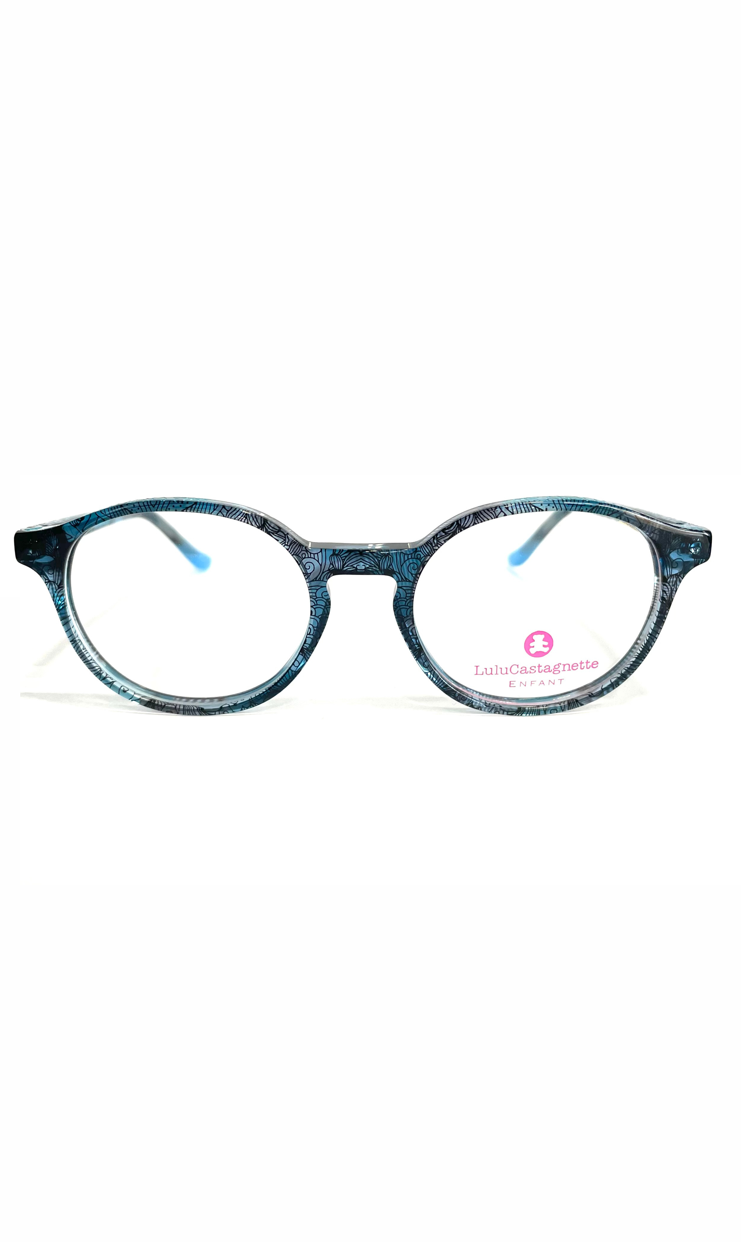 Lunettes LuluCastagnette Bleues et Noires à motifs fleuris