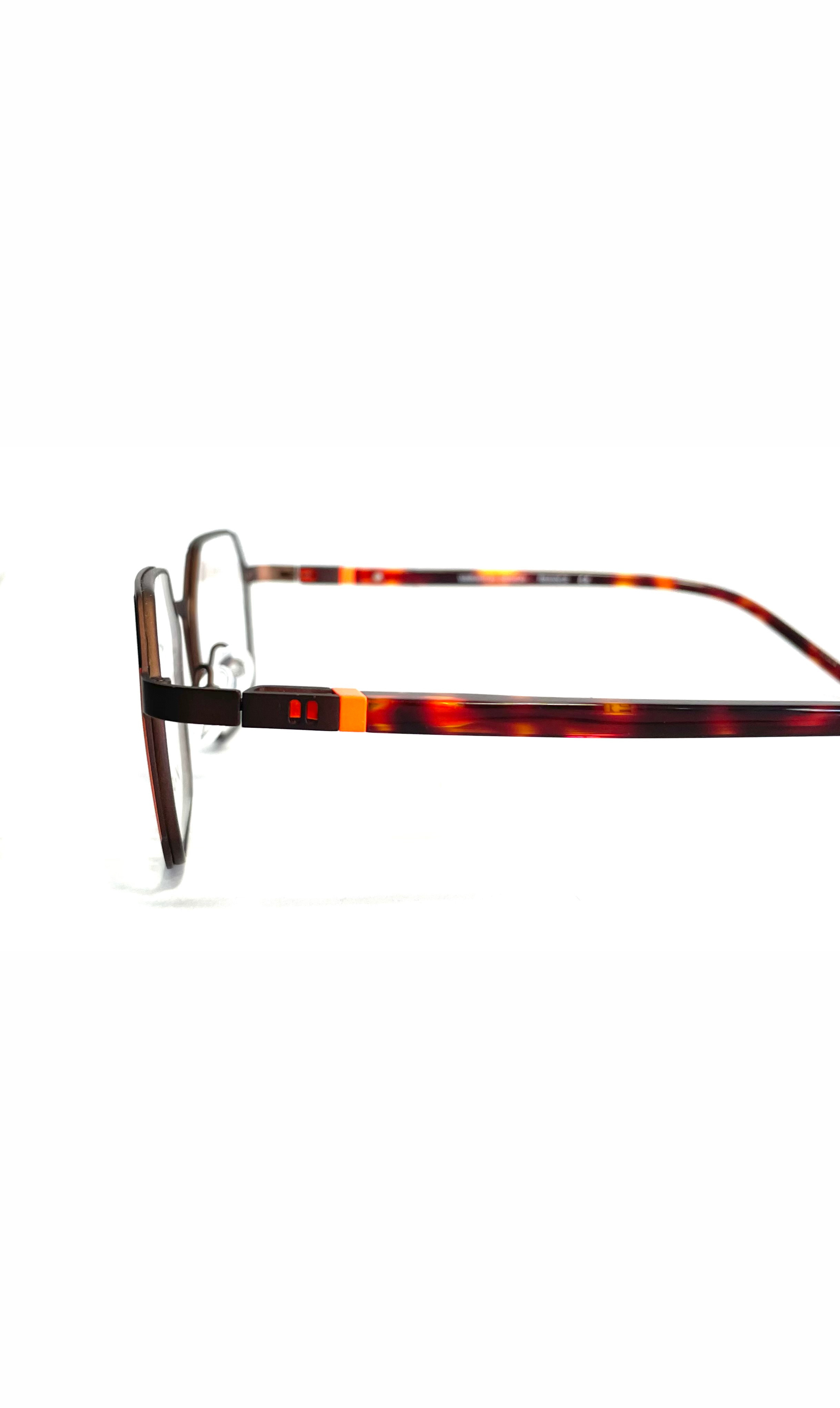 Lunettes V.Design en métal orange à branches écaillées