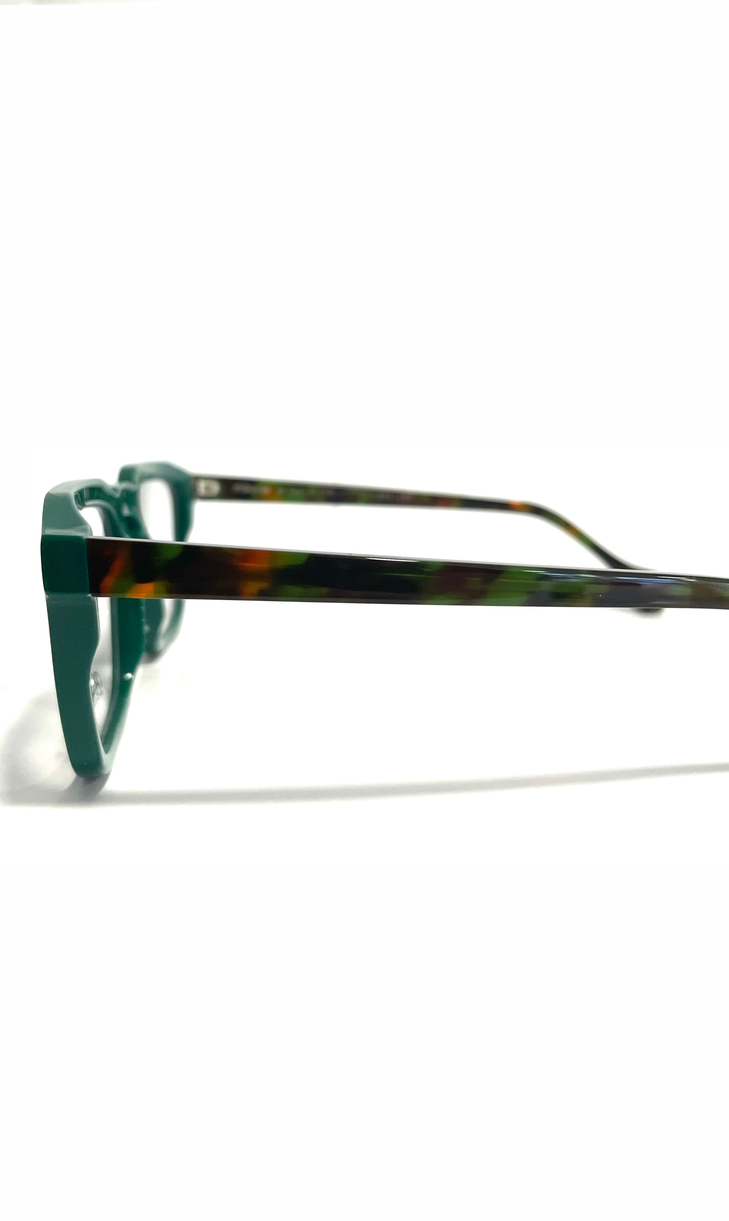 Lunettes Atelier Berecllo Vertes à branches colorées