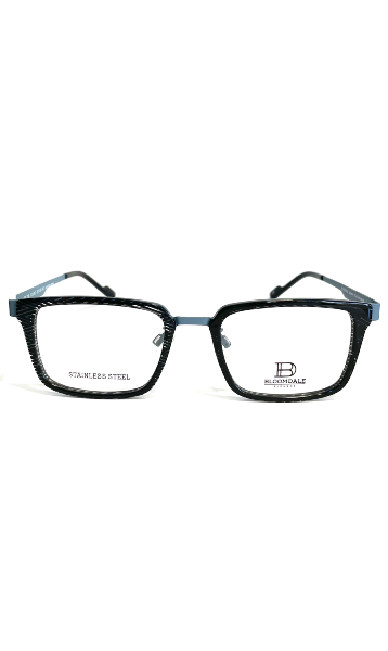 Lunettes Bloomdale en métal bleu et face zébrée