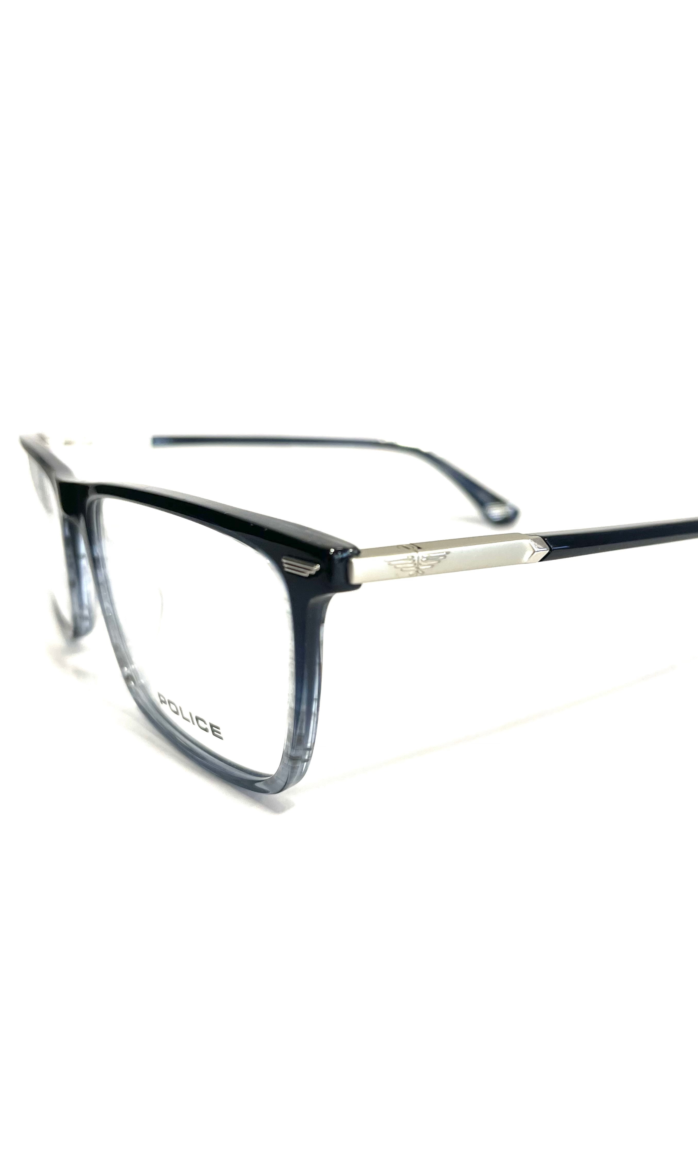 Lunettes Police noires et dégradé bleu 