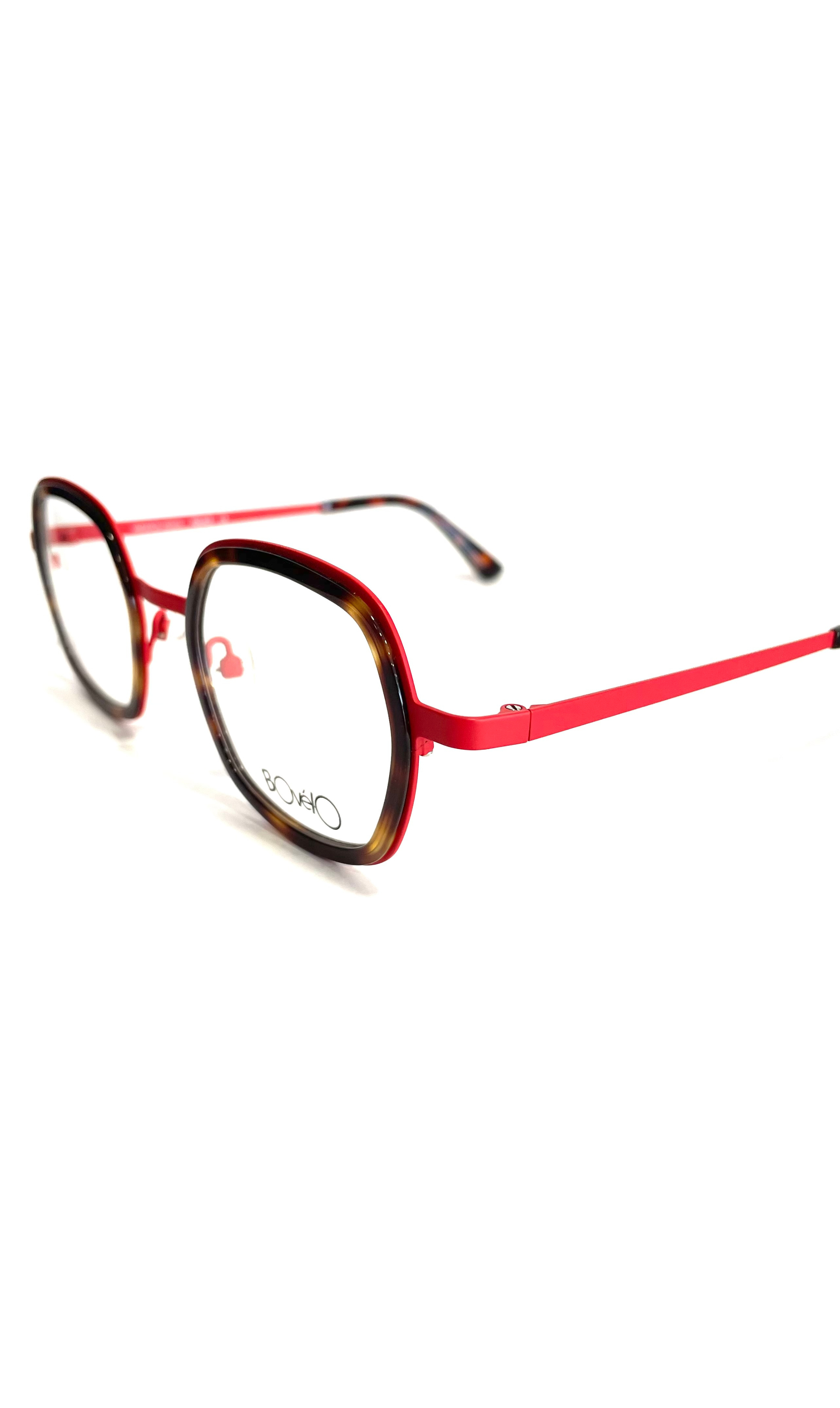 Lunettes Bovélo combiné acétate et métal rouge