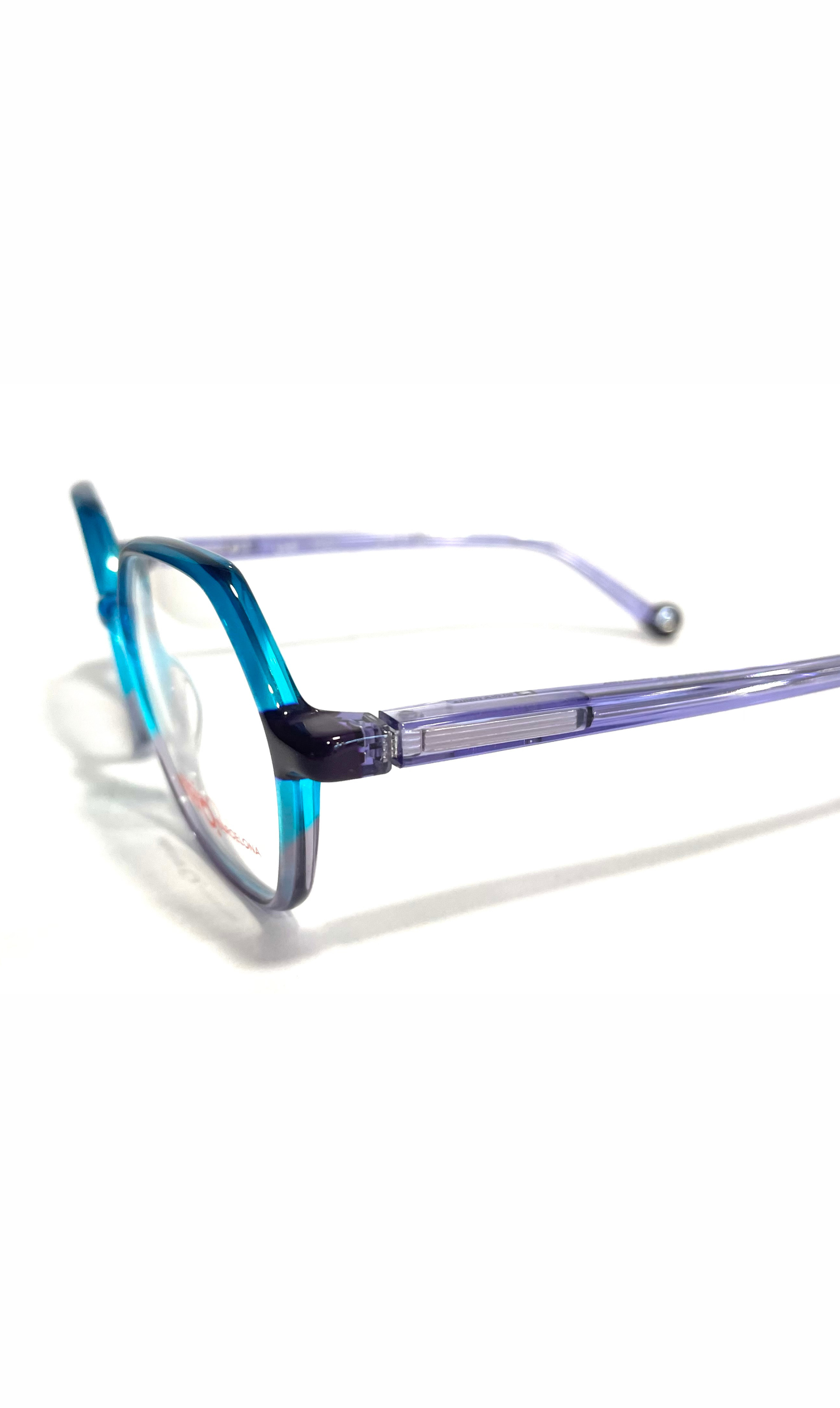 Lunettes Etnia Barcelona hexagonales bleues et violettes