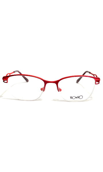 Lunettes Bovélo demi-cerclées rouges