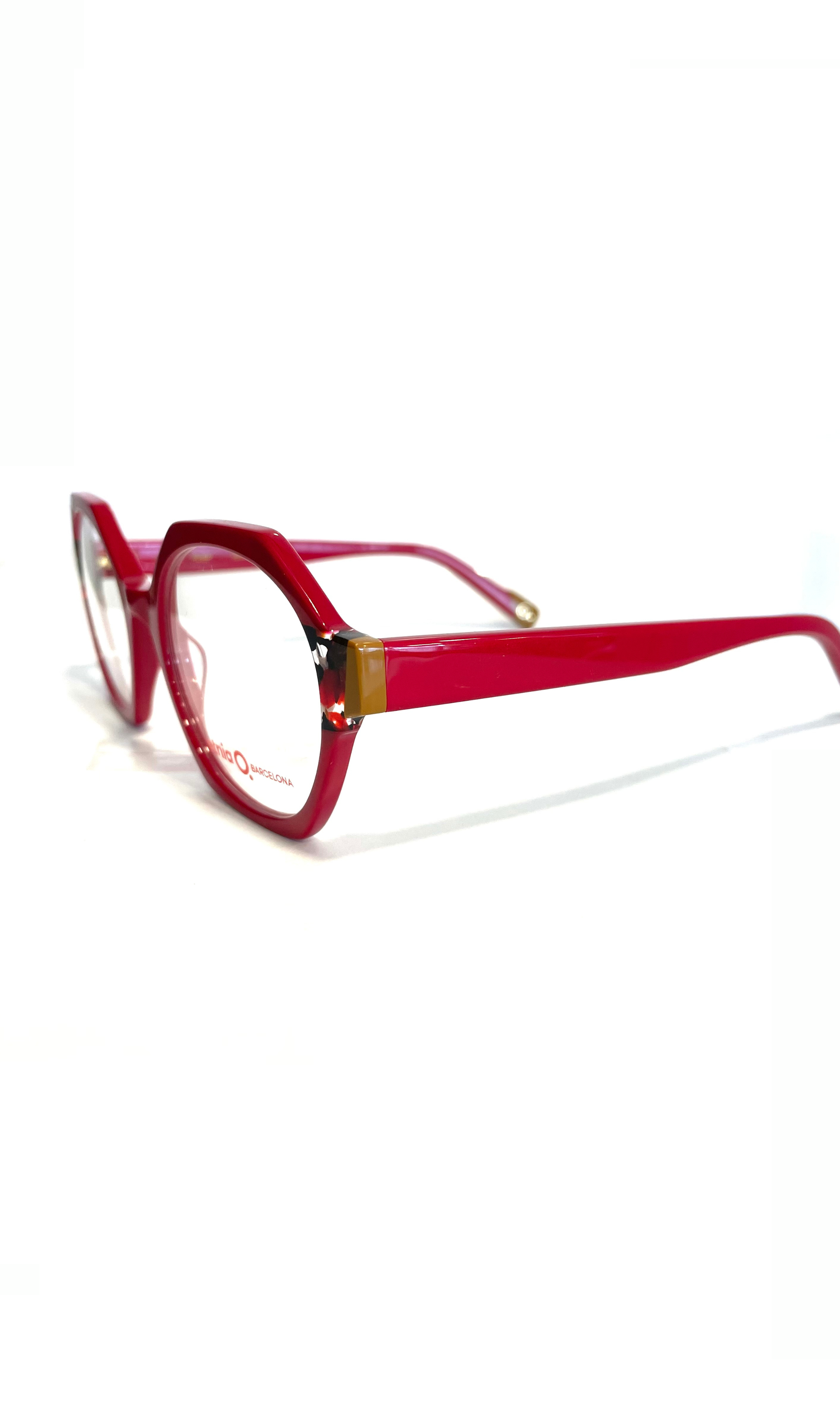Lunettes rouges hexagonale