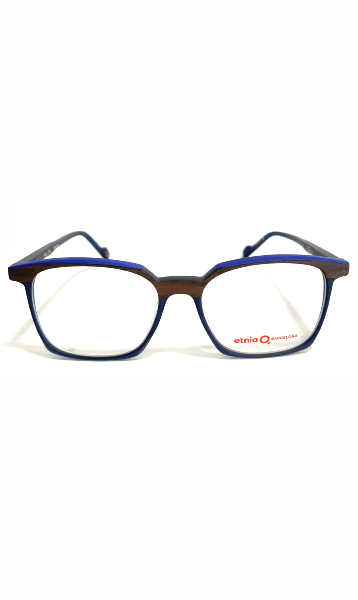 Lunettes bleues à motif boisé