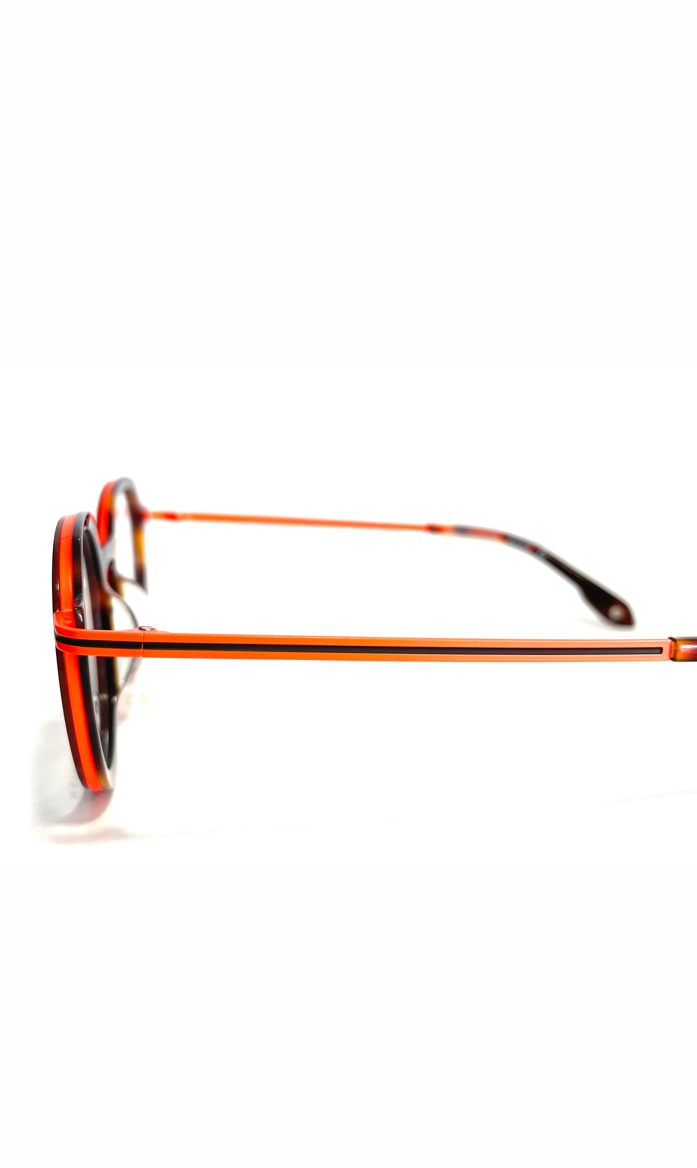 Lunettes esign Rondes Oranges à motif écaillé