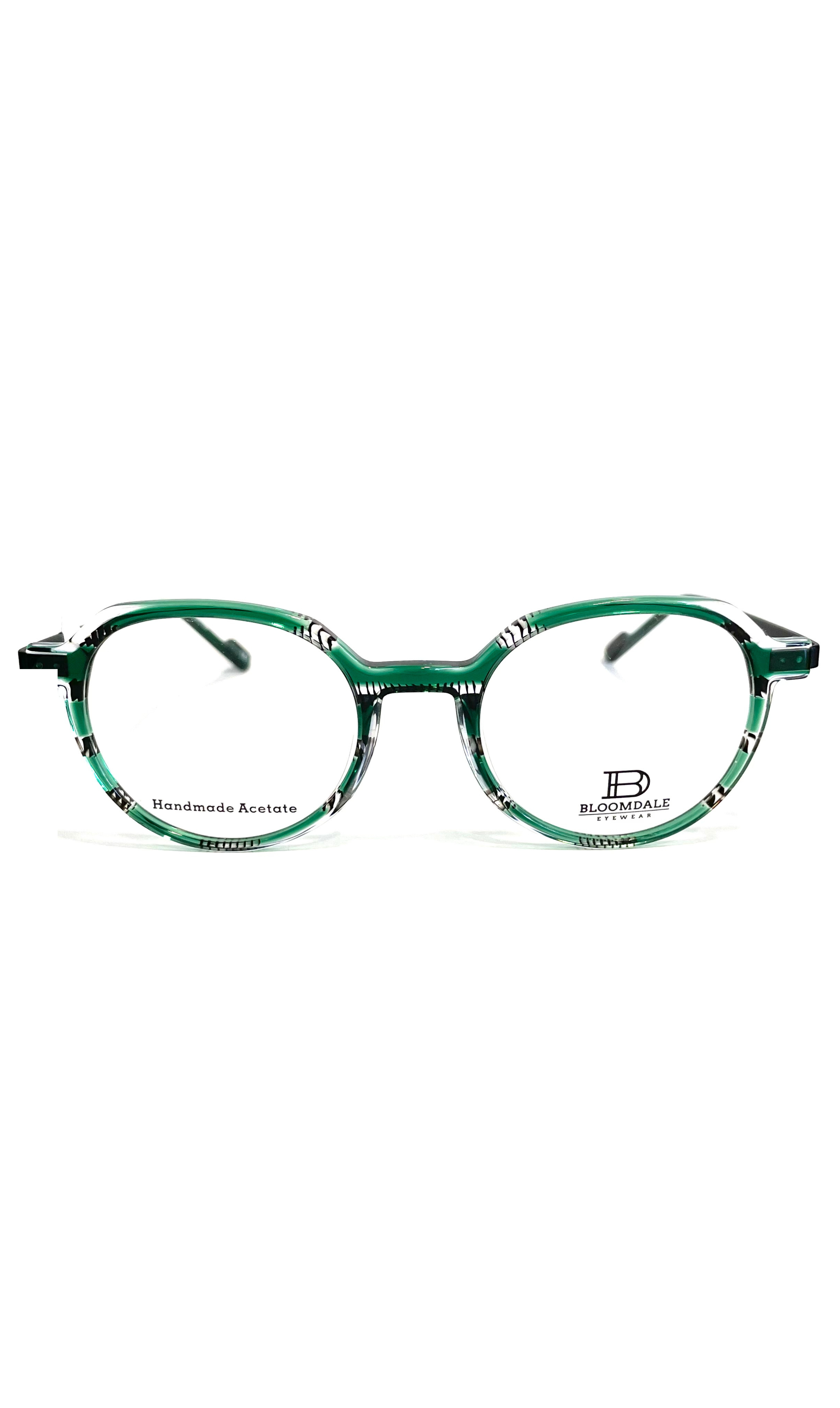Lunettes Bloomdale vertes et noires à branche métalliques 