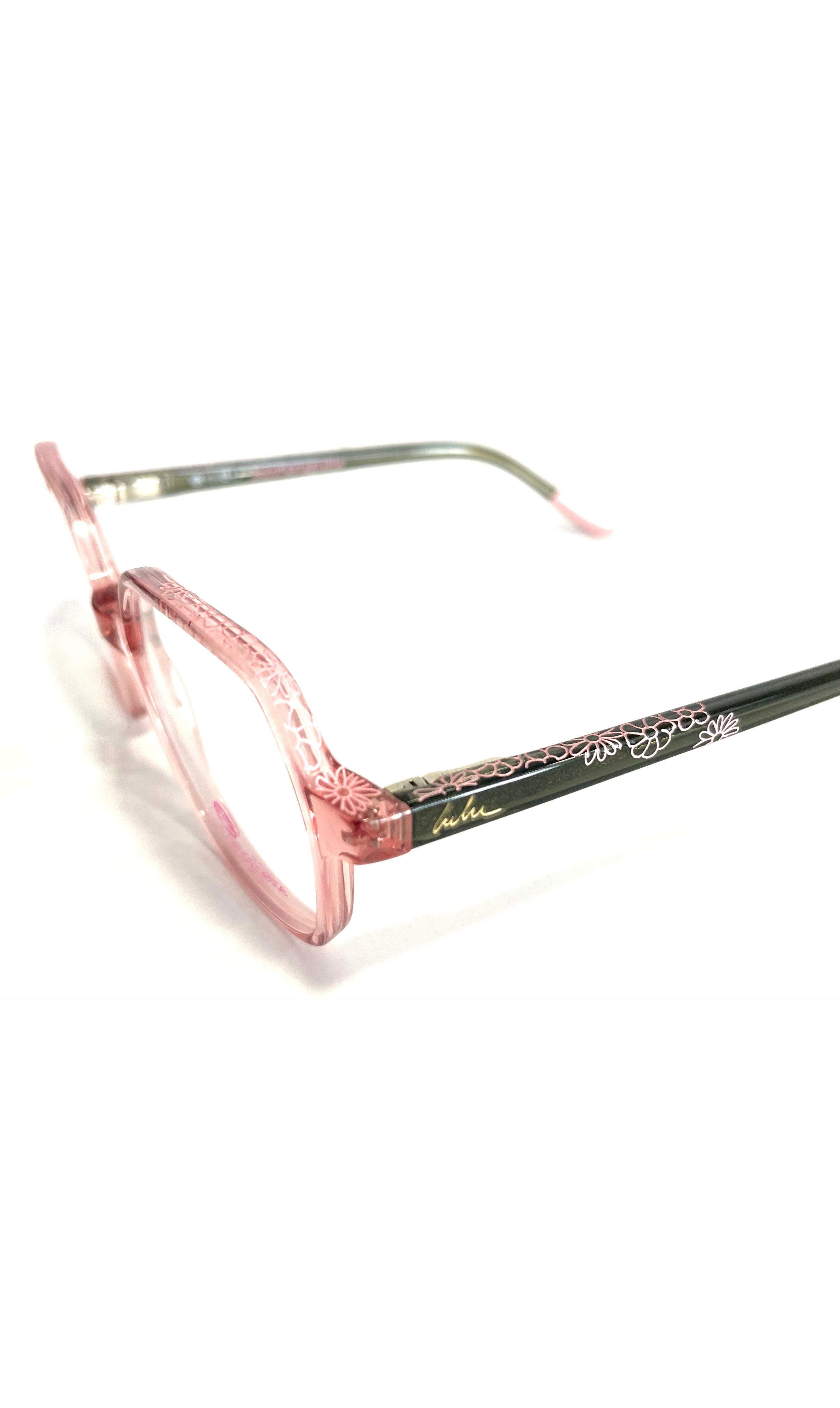 Lunettes LuluCastagnette hexagonales roses