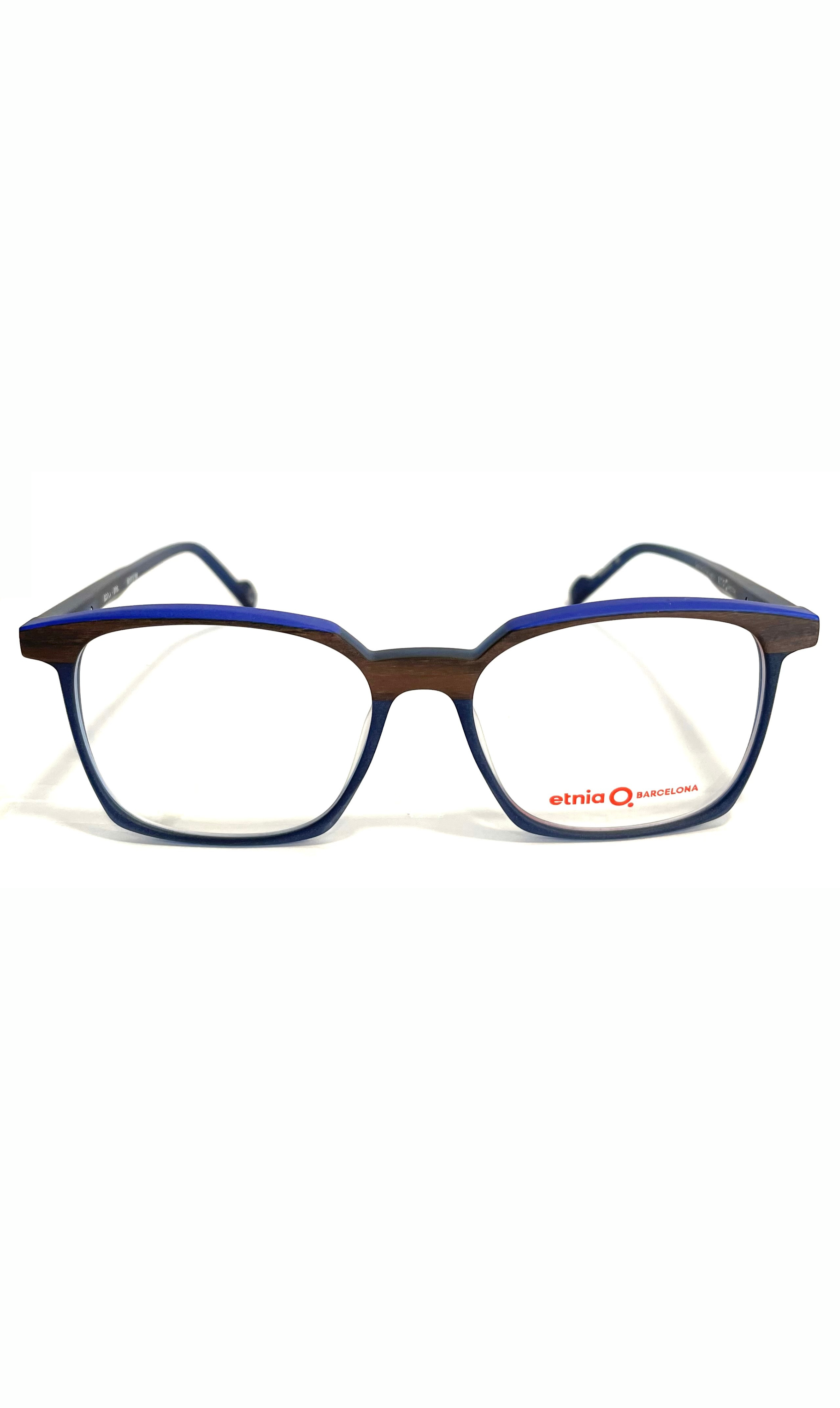 Lunettes bleues à motif boisé