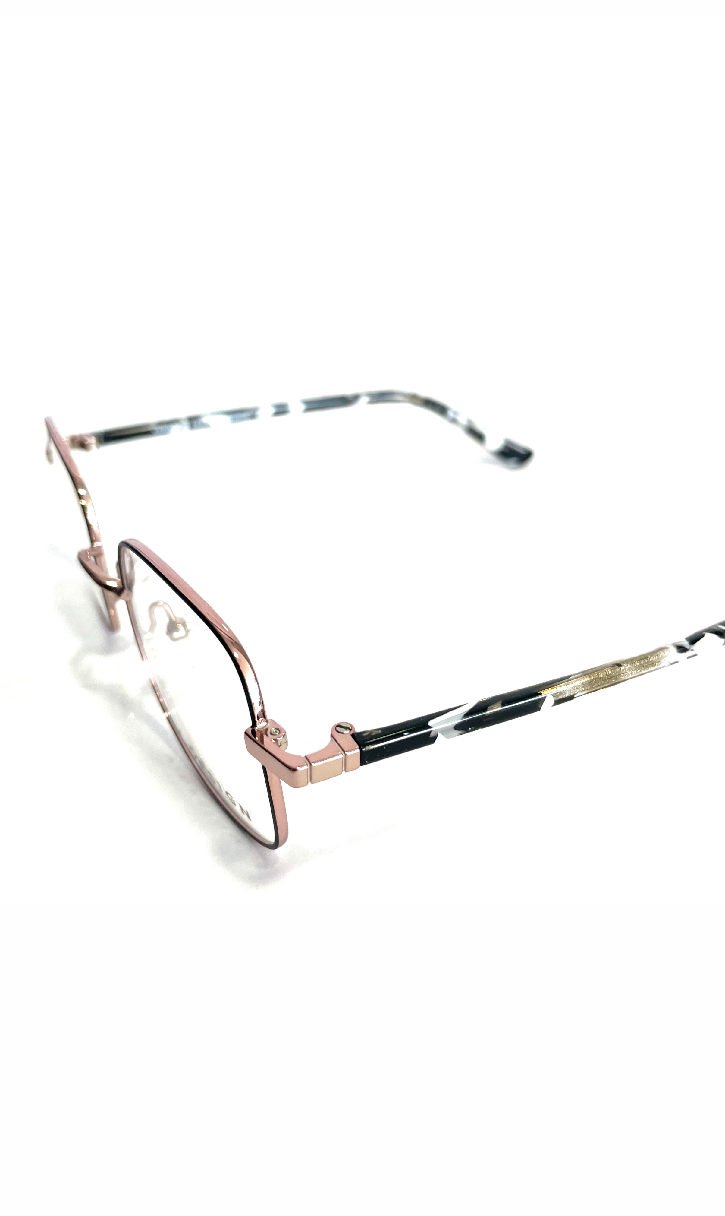 Lunettes V.Design en métal rose et motif marbré