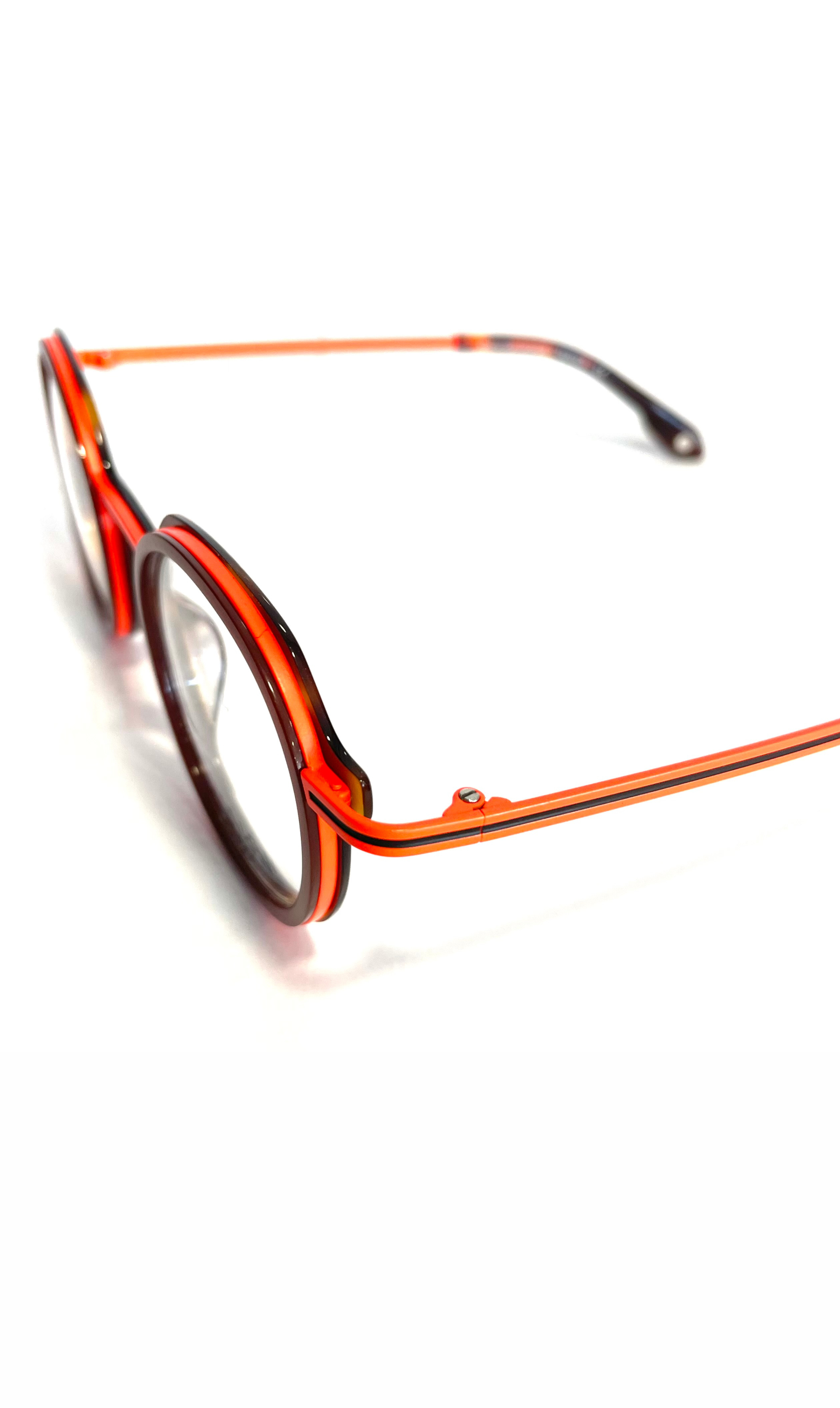Lunettes esign Rondes Oranges à motif écaillé